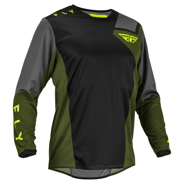 Fly Racing Kinetic Jet Full Kit (Black/Olive Green/Hivis)