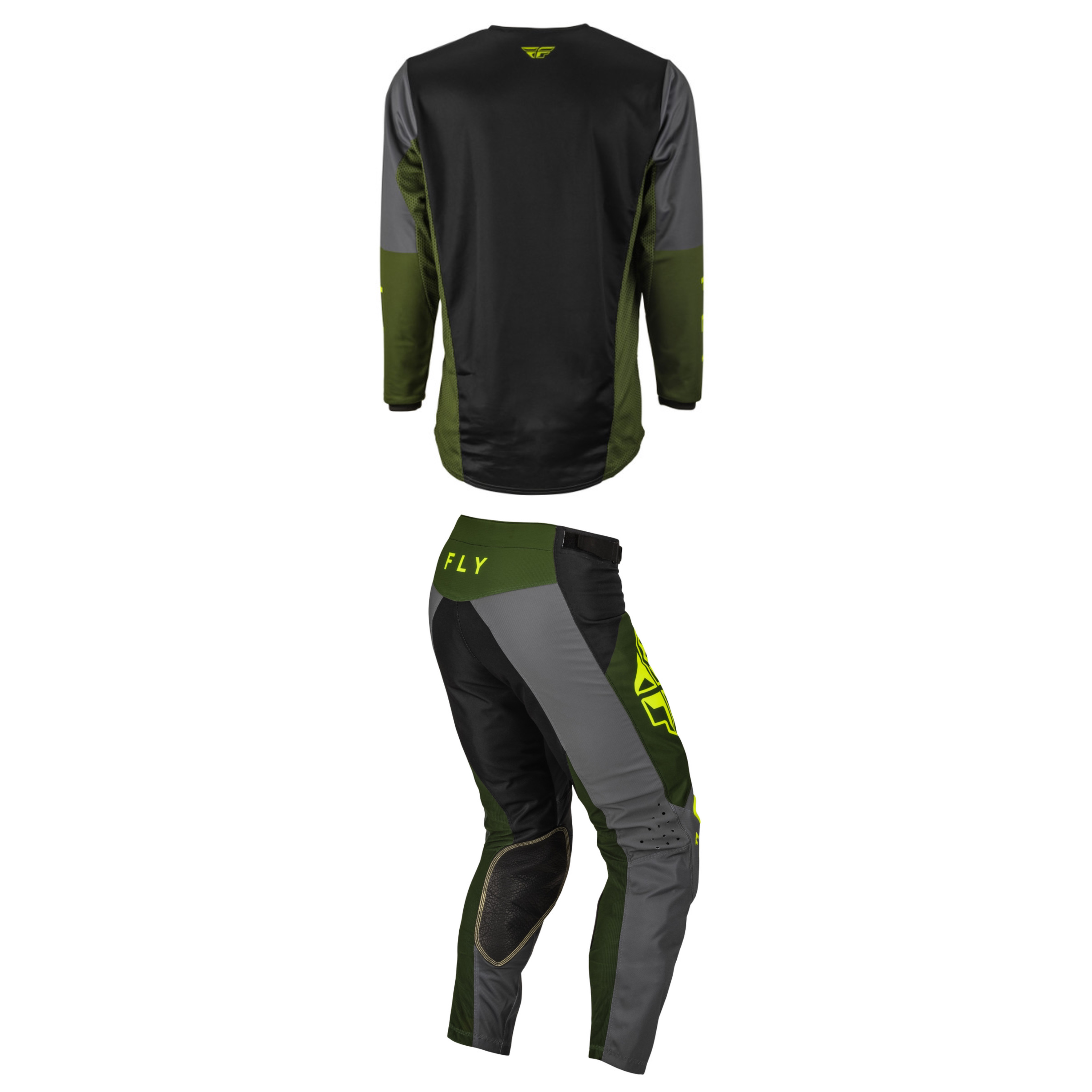 Fly Racing Kinetic Jet Full Kit (Black/Olive Green/Hivis)