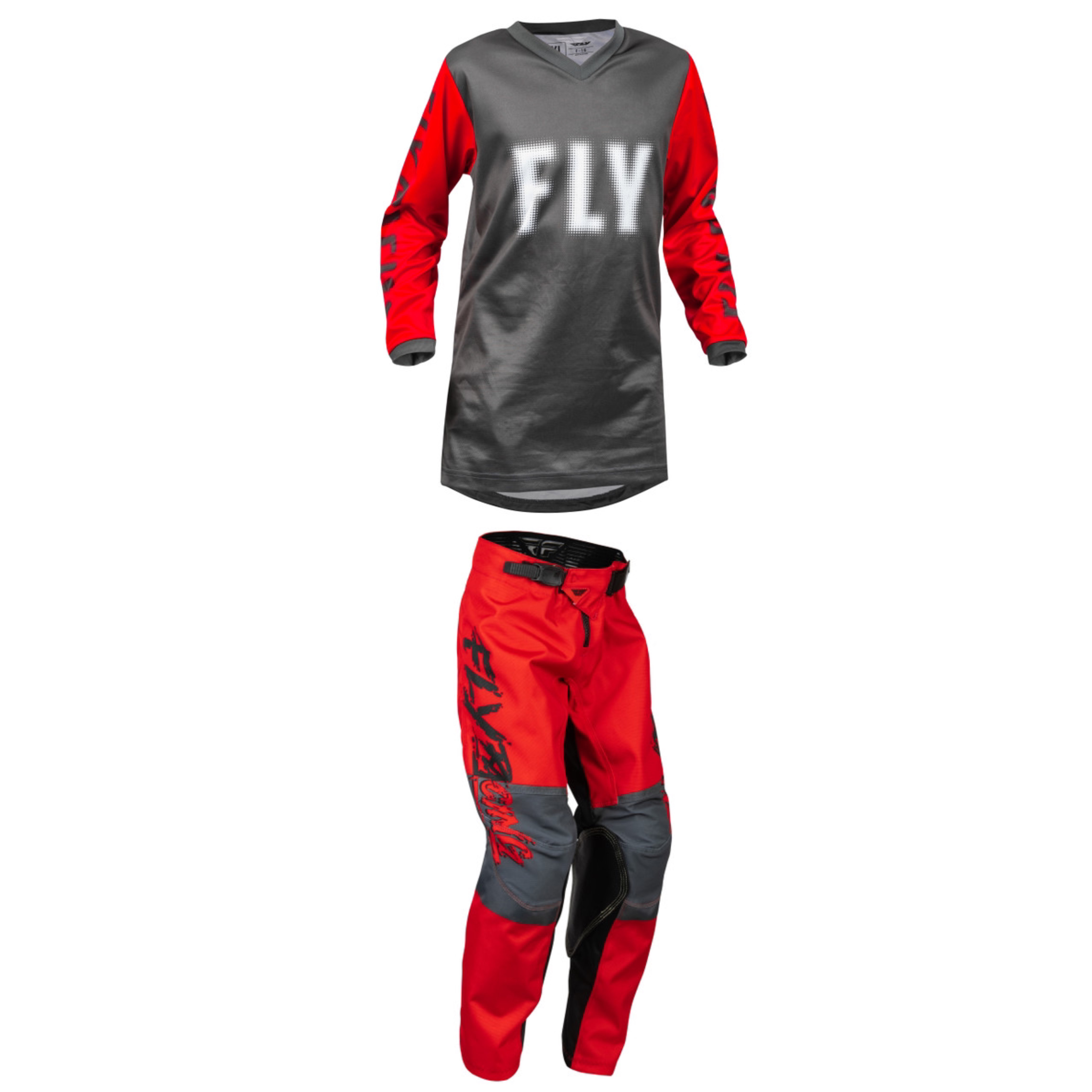 Fly Racing Youth Mixed Kit (Black/Red/Grey)