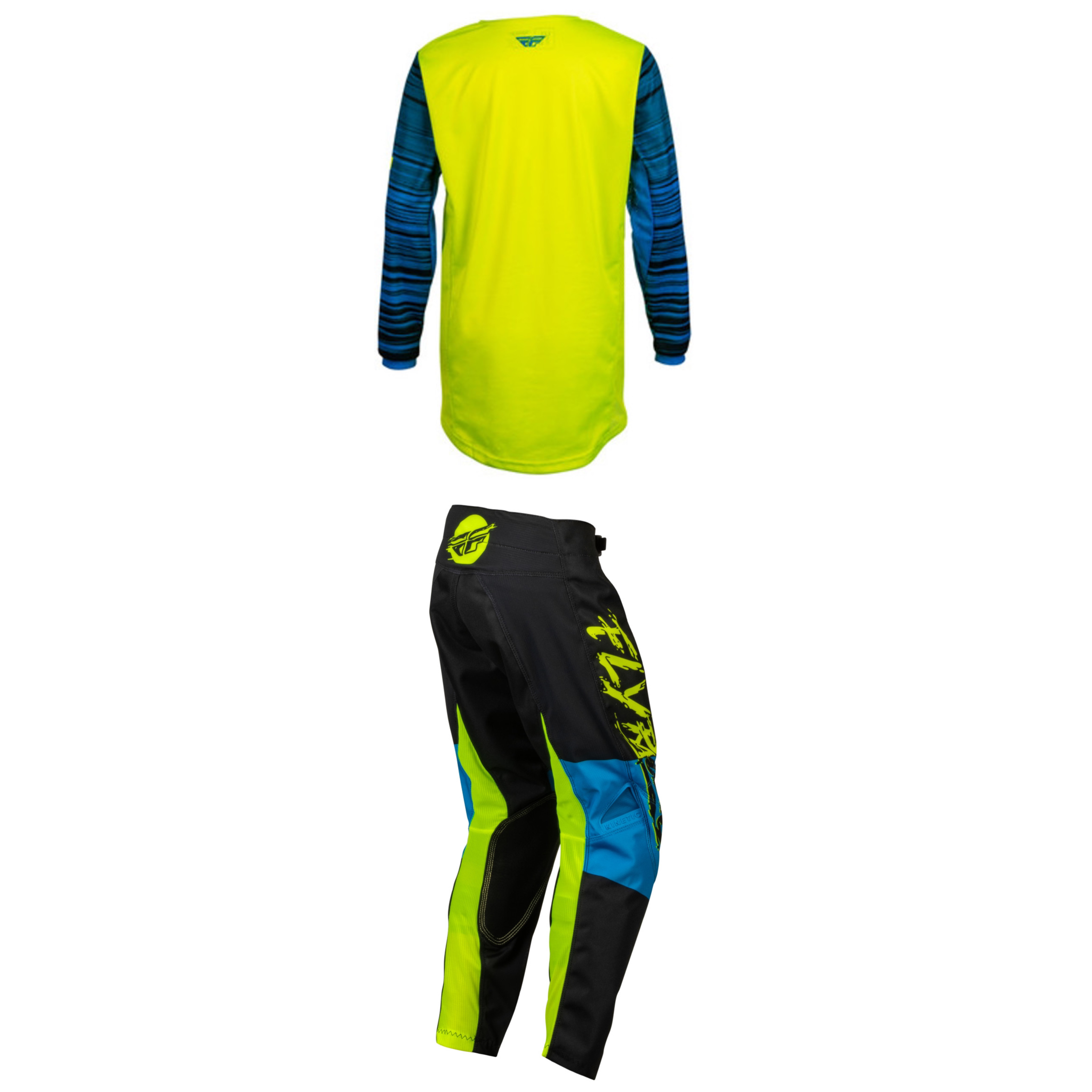 Fly Racing Youth Mixed Kit (Hivis/Black/Blue)