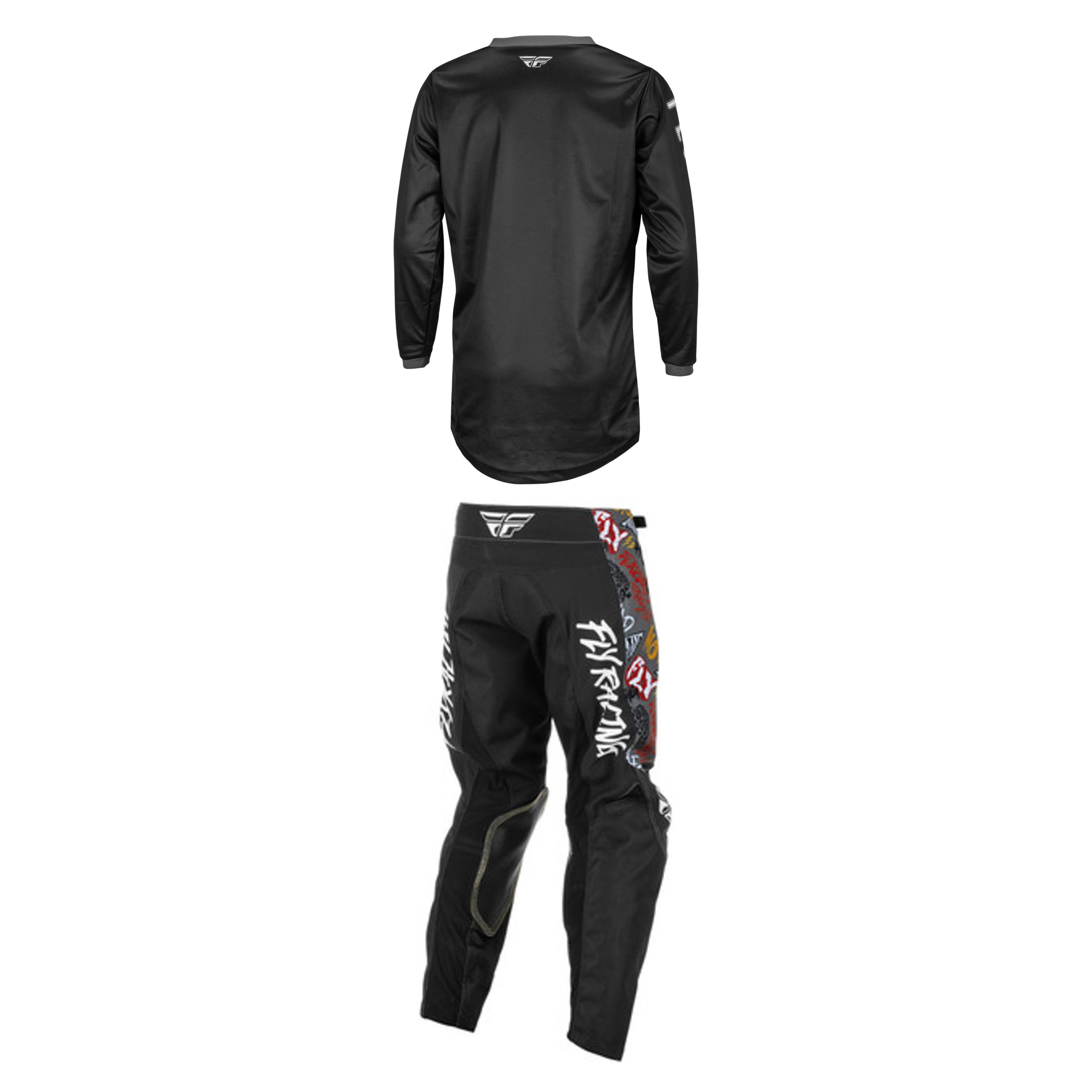 Fly Racing Youth Mixed Kit (Grey/Black/White)