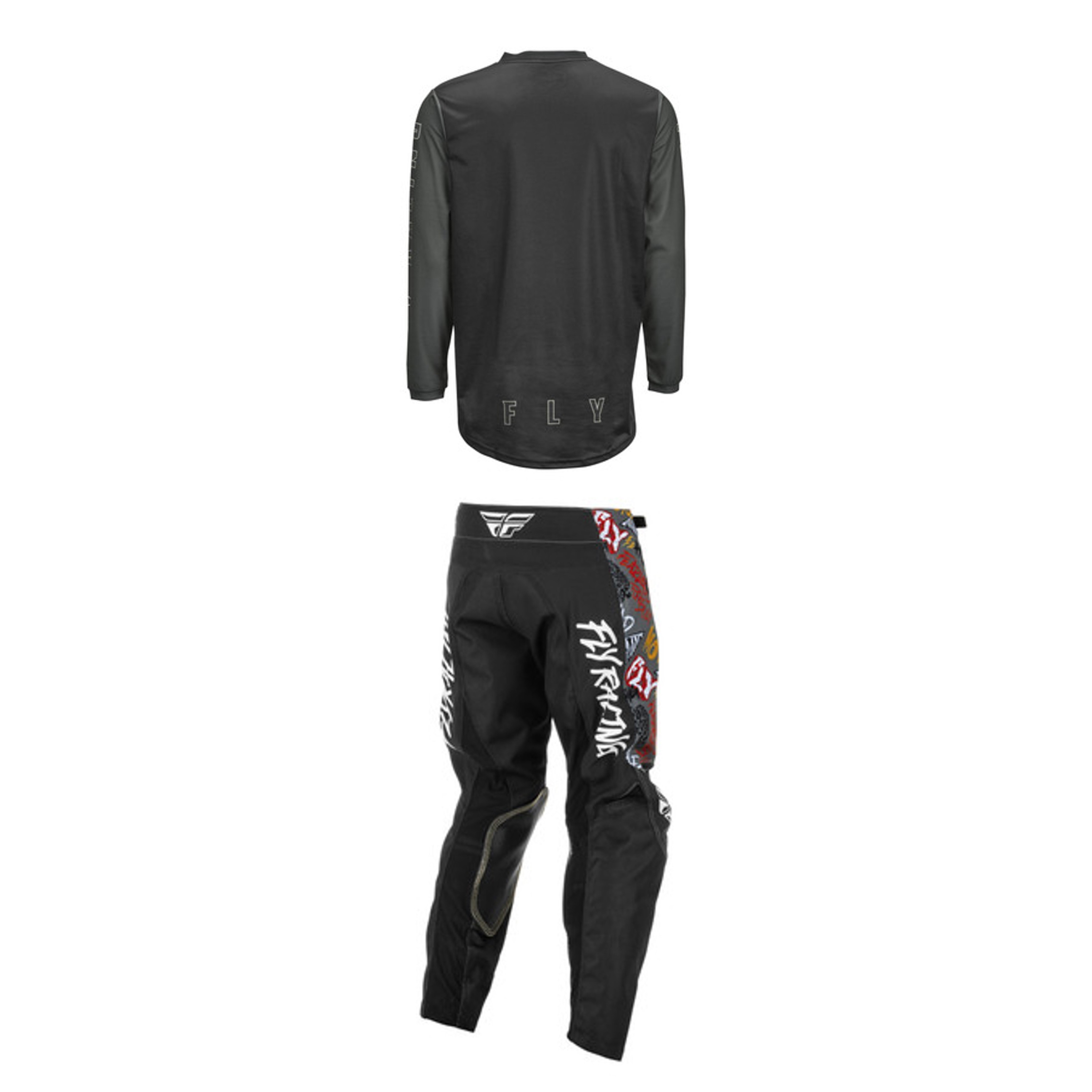 Fly Racing Youth Mixed Kit (Grey/Black/White)