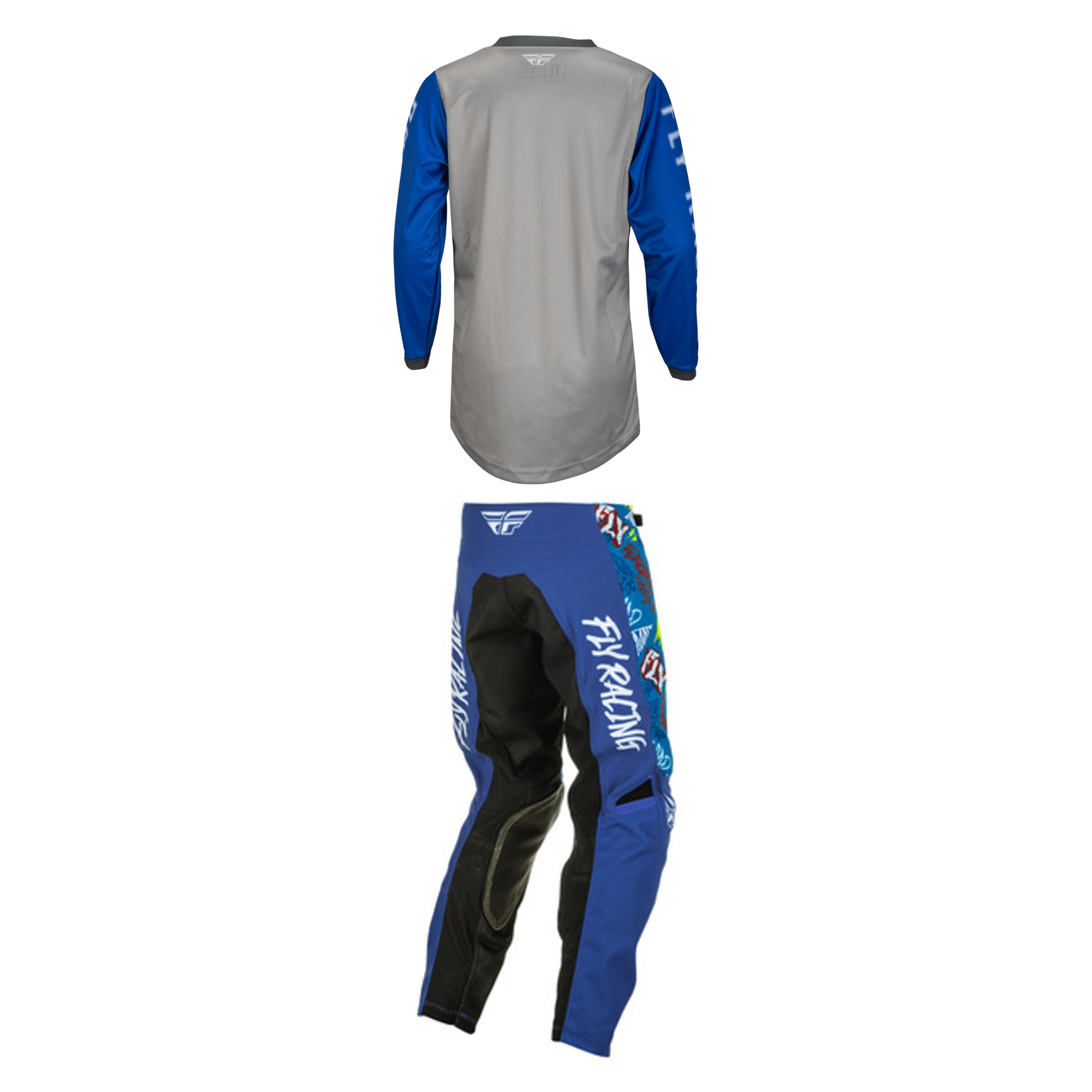Fly Racing Youth Mixed Kit (Blue/Grey)