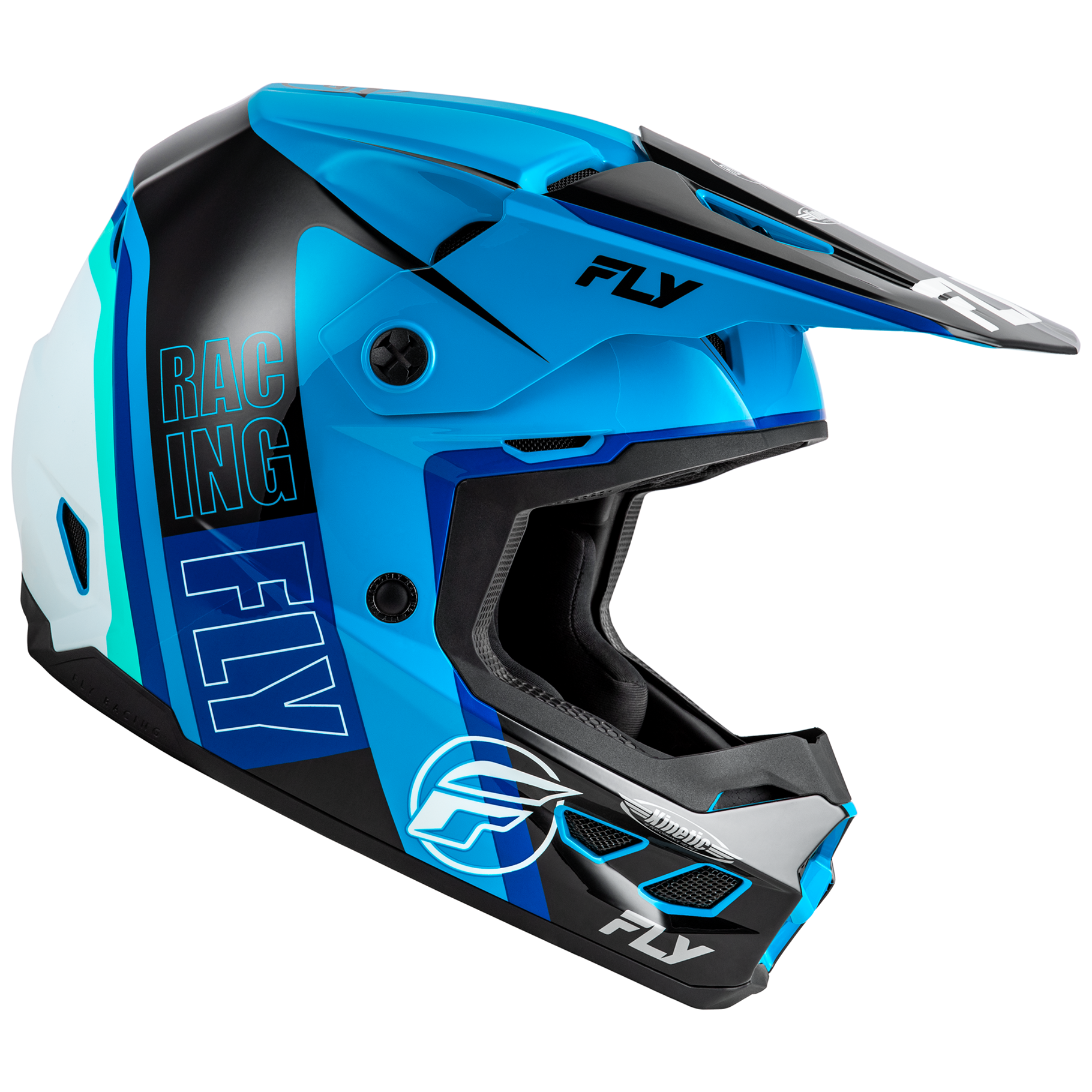 FLY Racing 2025 Kinetic Rally Helmet (Blue/Black/White)