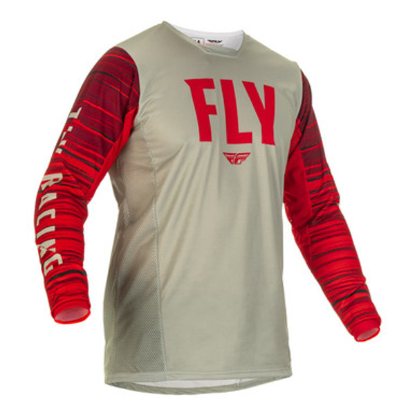 Fly Racing 2022 Kinetic Wave Jersey (Light Grey/Red)
