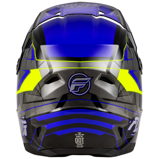 FLY Racing 2025 Kinetic Scorched Youth Helmet (Blue/Grey/Hivis)
