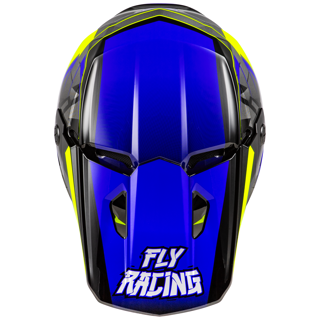 FLY Racing 2025 Kinetic Scorched Youth Helmet (Blue/Grey/Hivis)