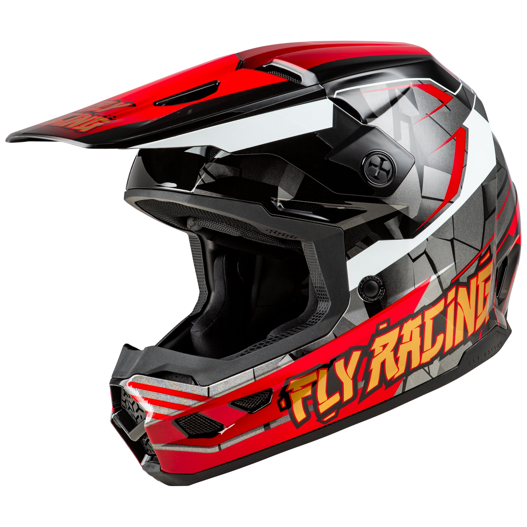FLY Racing 2025 Kinetic Scorched Youth Helmet (Red/Black/White)