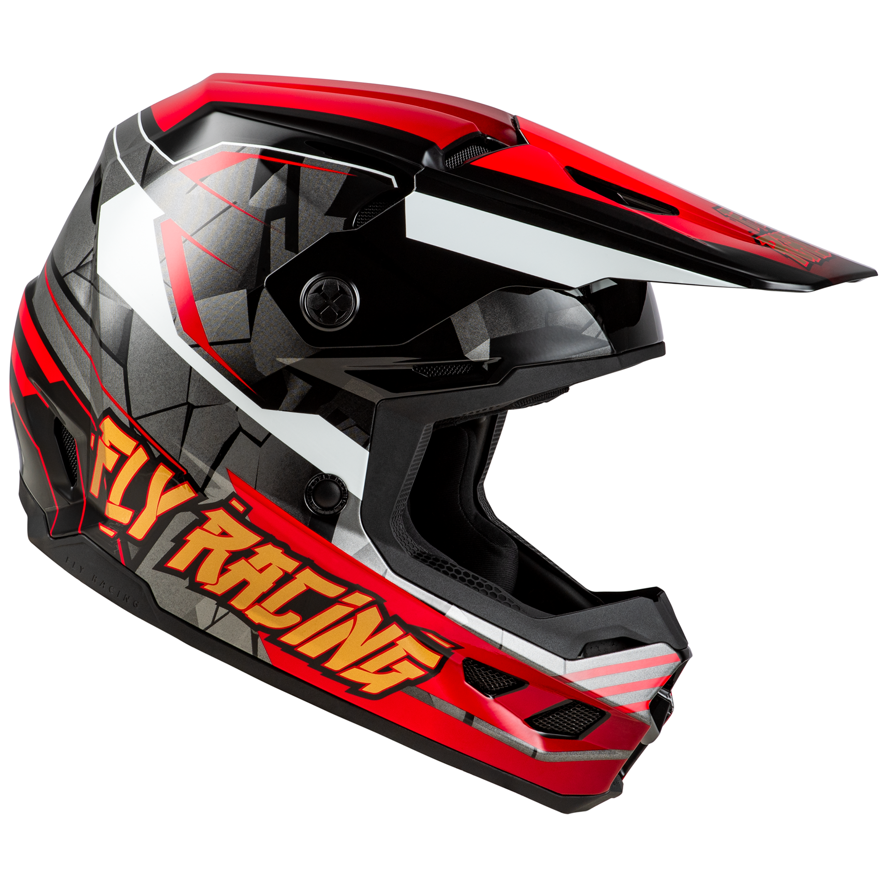 FLY Racing 2025 Kinetic Scorched Youth Helmet (Red/Black/White)