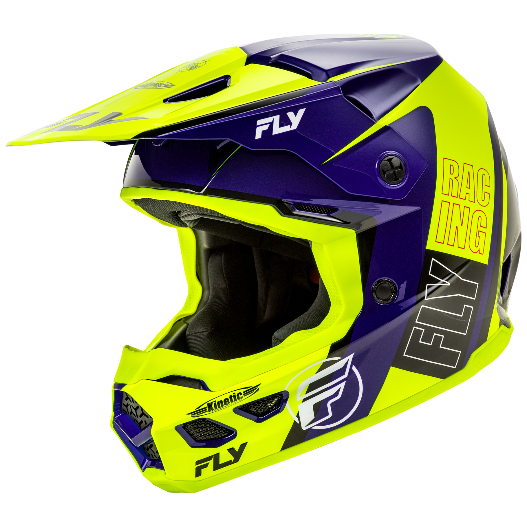 FLY Racing 2025 Kinetic Rally Helmet (Hivis/Blue/Black)
