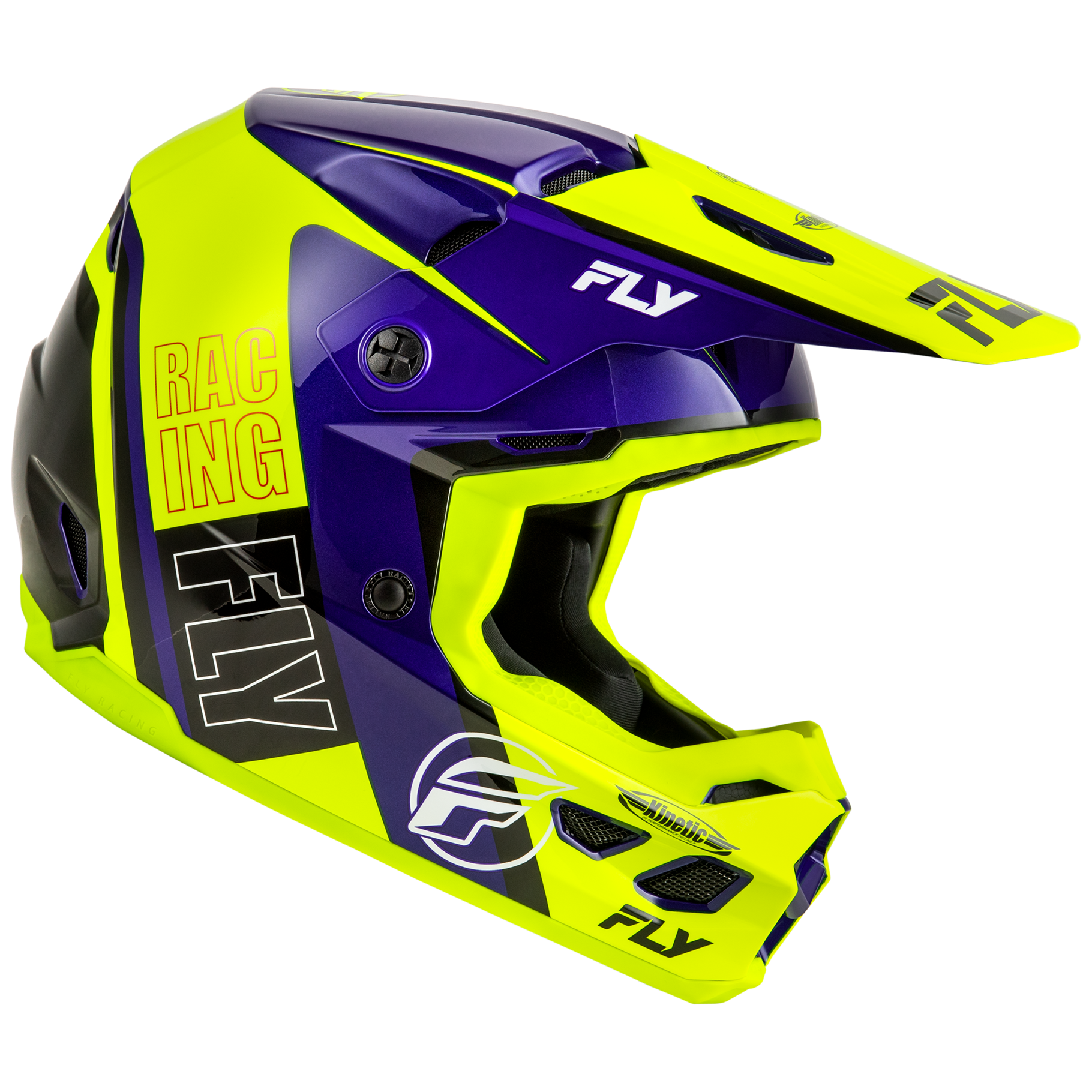 FLY Racing 2025 Kinetic Rally Helmet (Hivis/Blue/Black)