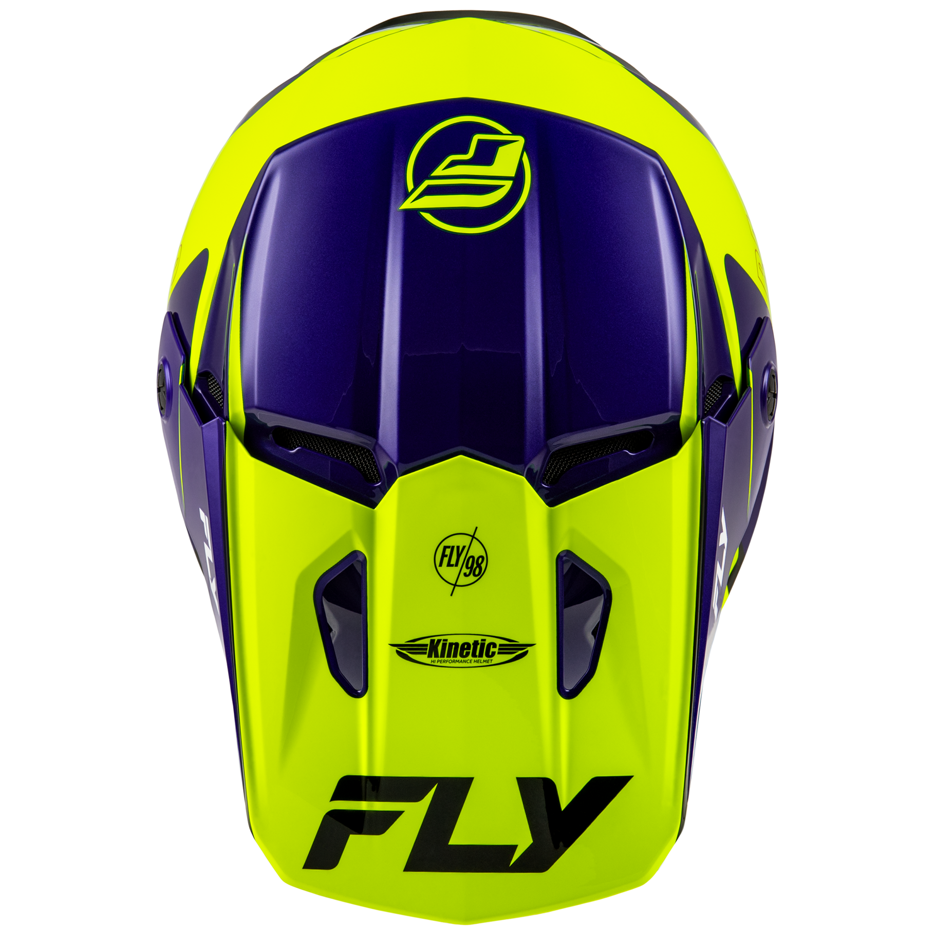 FLY Racing 2025 Kinetic Rally Helmet (Hivis/Blue/Black)