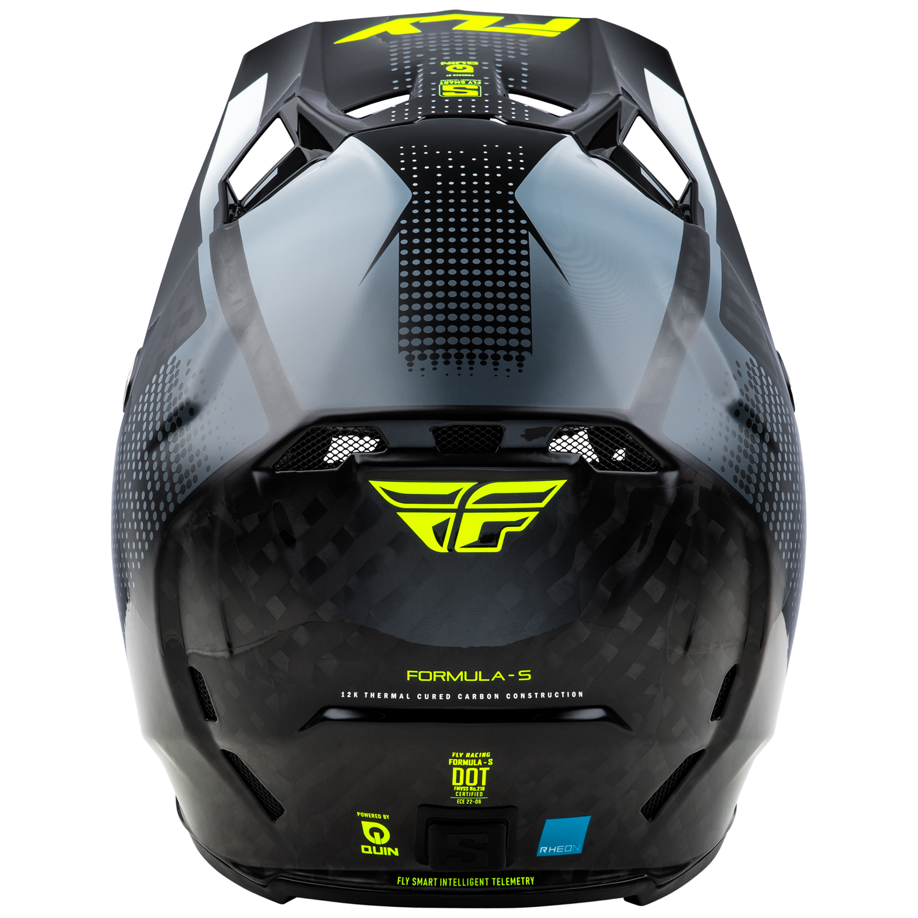 FLY Racing 2025 Formula S Protocol Carbon Helmet (Black Carbon/Grey/Hivis)