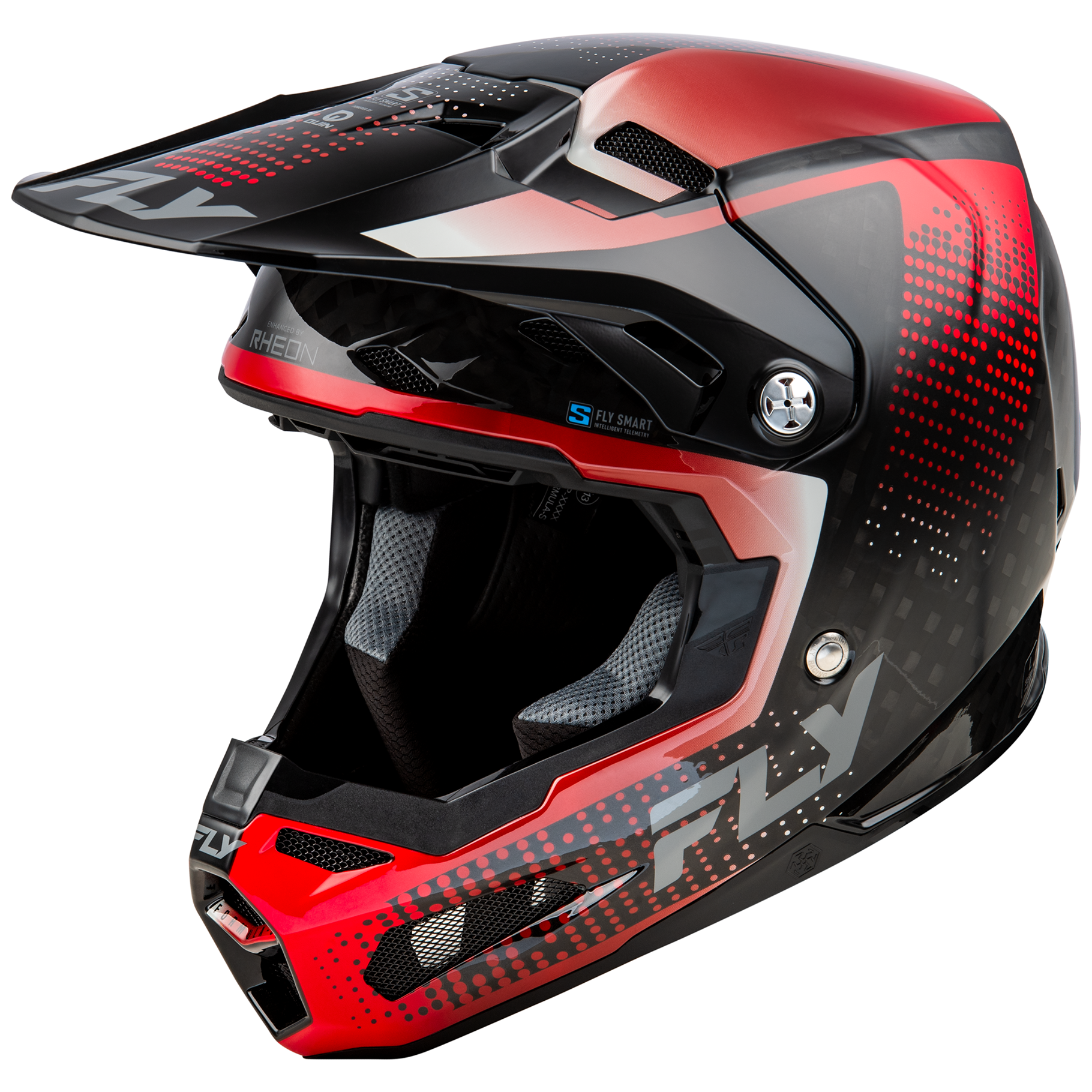FLY Racing 2025 Formula S Protocol Carbon Helmet (Black Carbon/Red)