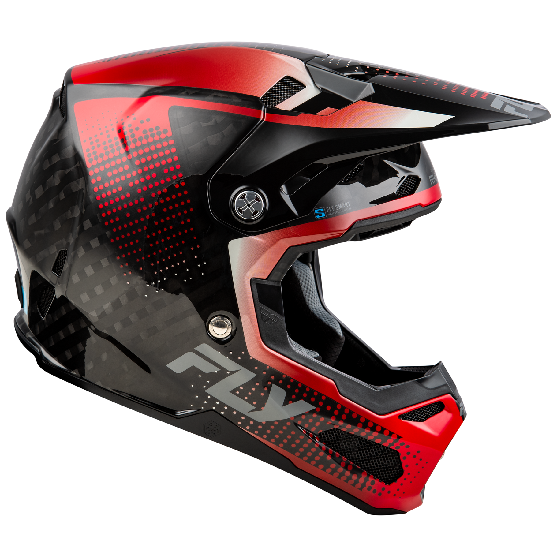 FLY Racing 2025 Formula S Protocol Carbon Helmet (Black Carbon/Red)