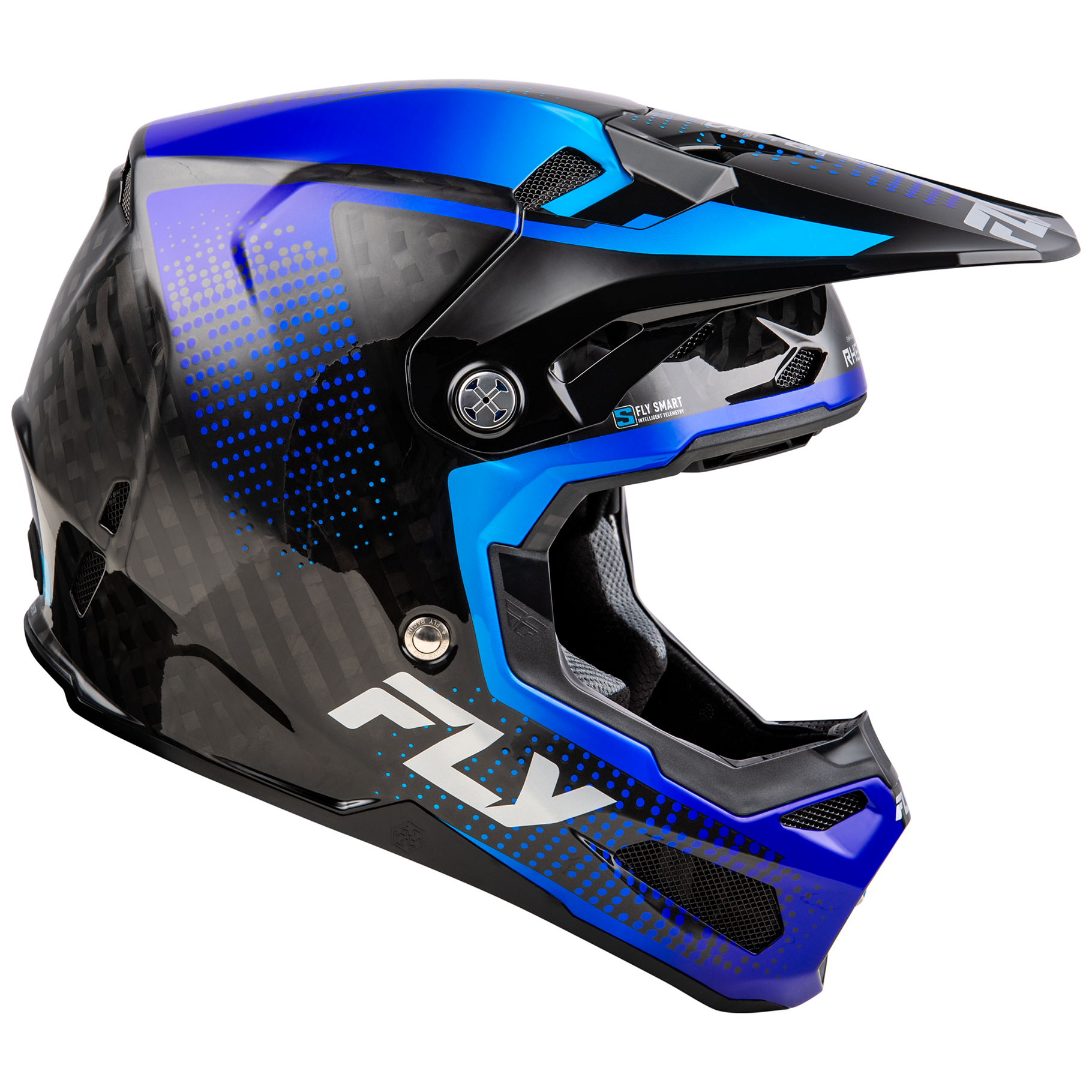 FLY Racing 2025 Formula S Protocol Carbon Helmet (Black Carbon/Blue)