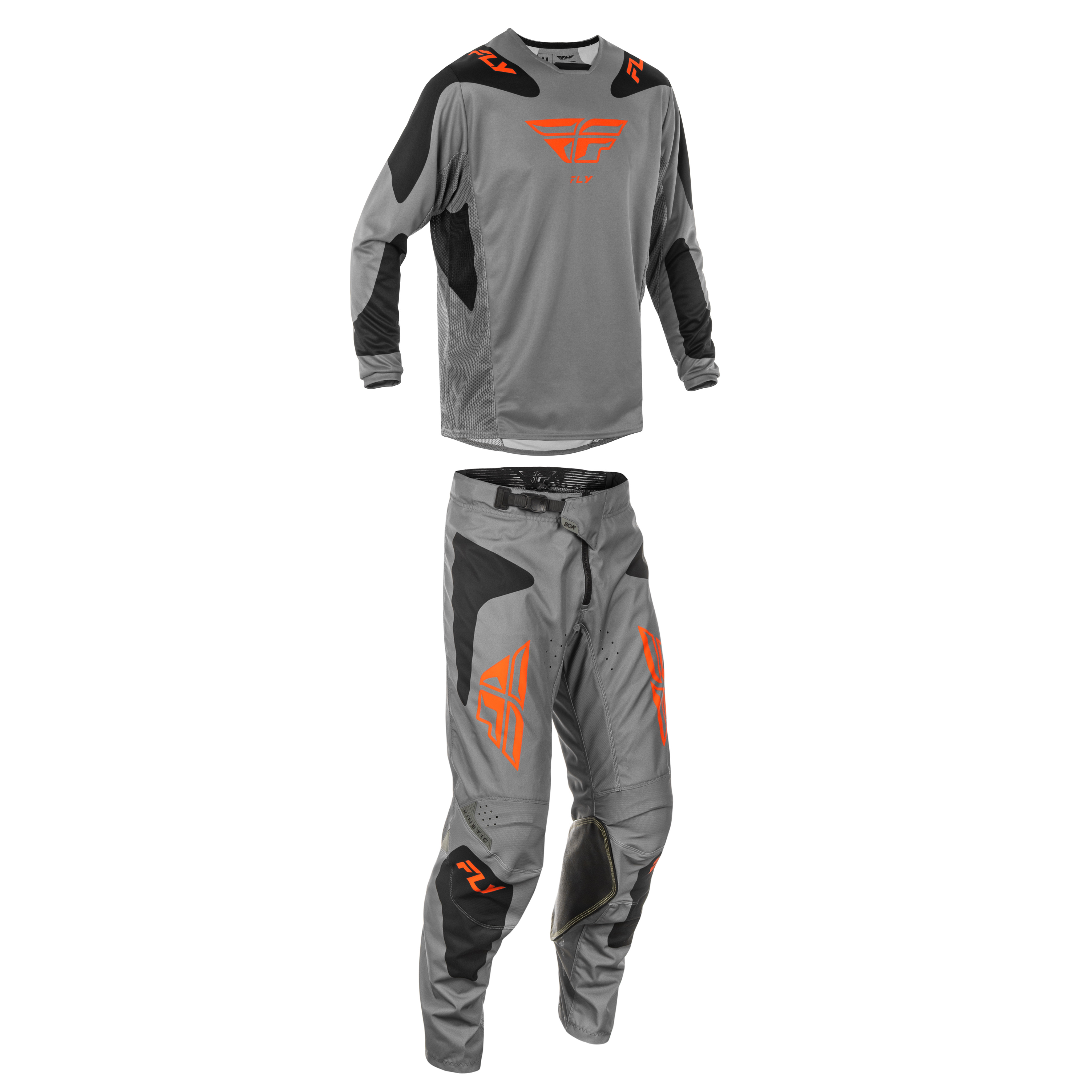 FLY Racing 2025 Kinetic SYM Kit (Grey/Orange/Black)
