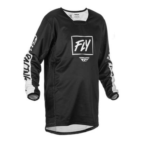 Fly Racing 2022 Kinetic Rebel Youth Jersey (Black/White)