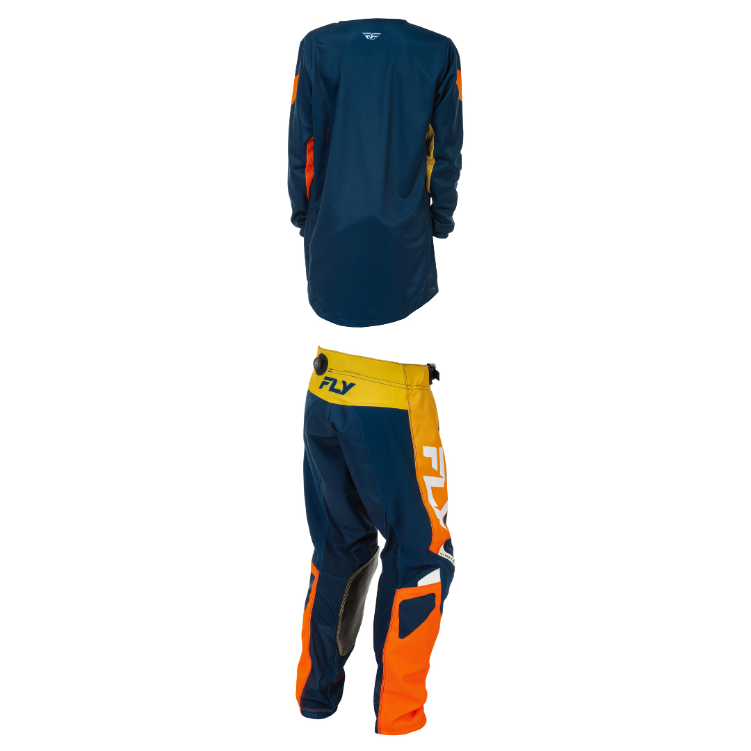 FLY Racing 2026 Kinetic Youth Full Kit (Navy/Orange)