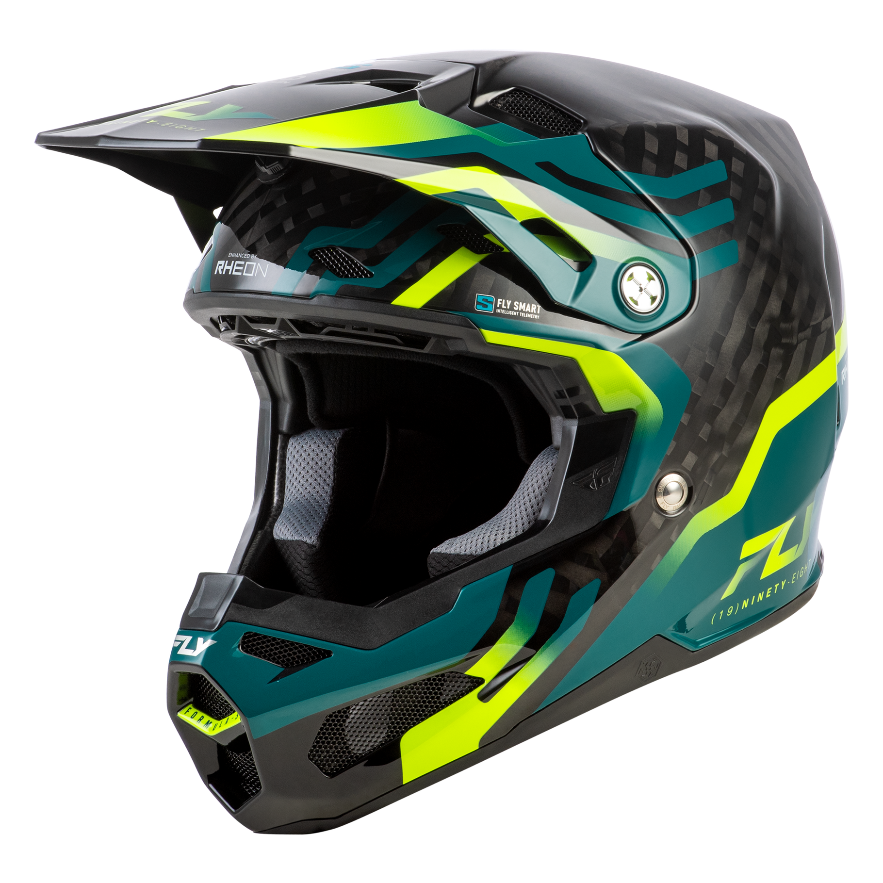 FLY Racing 2026 Formula S Byte Carbon (Black Carbon/Teal/Lime)