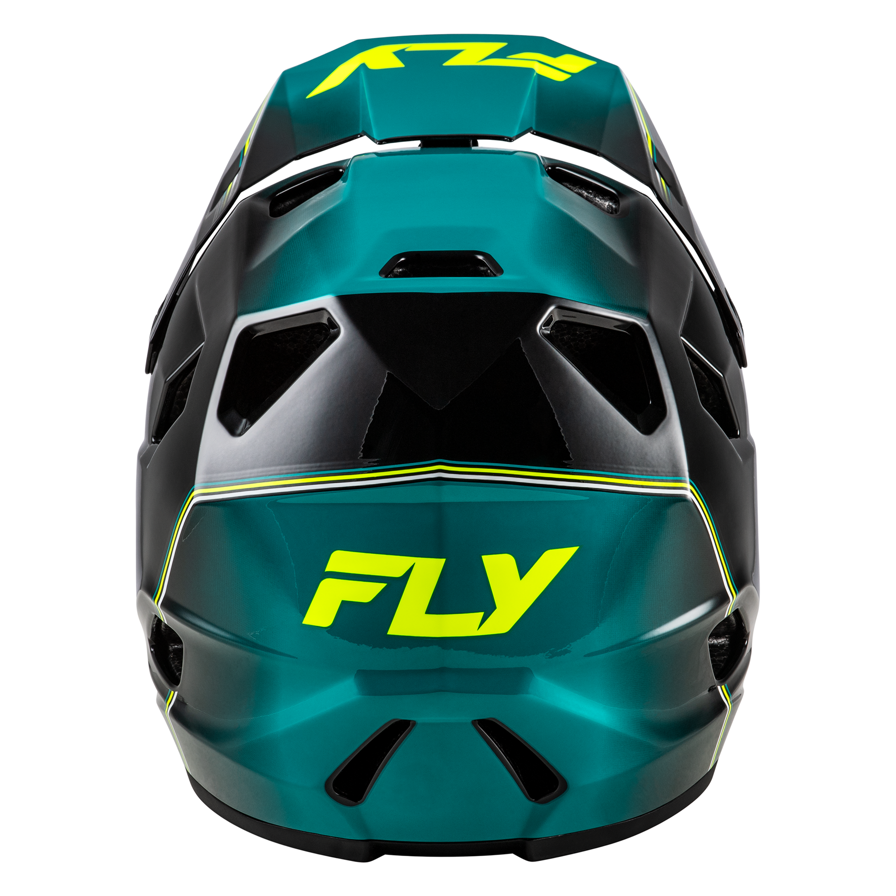 FLY Racing Rayce Youth Helmet (Black/Teal/Hivis)