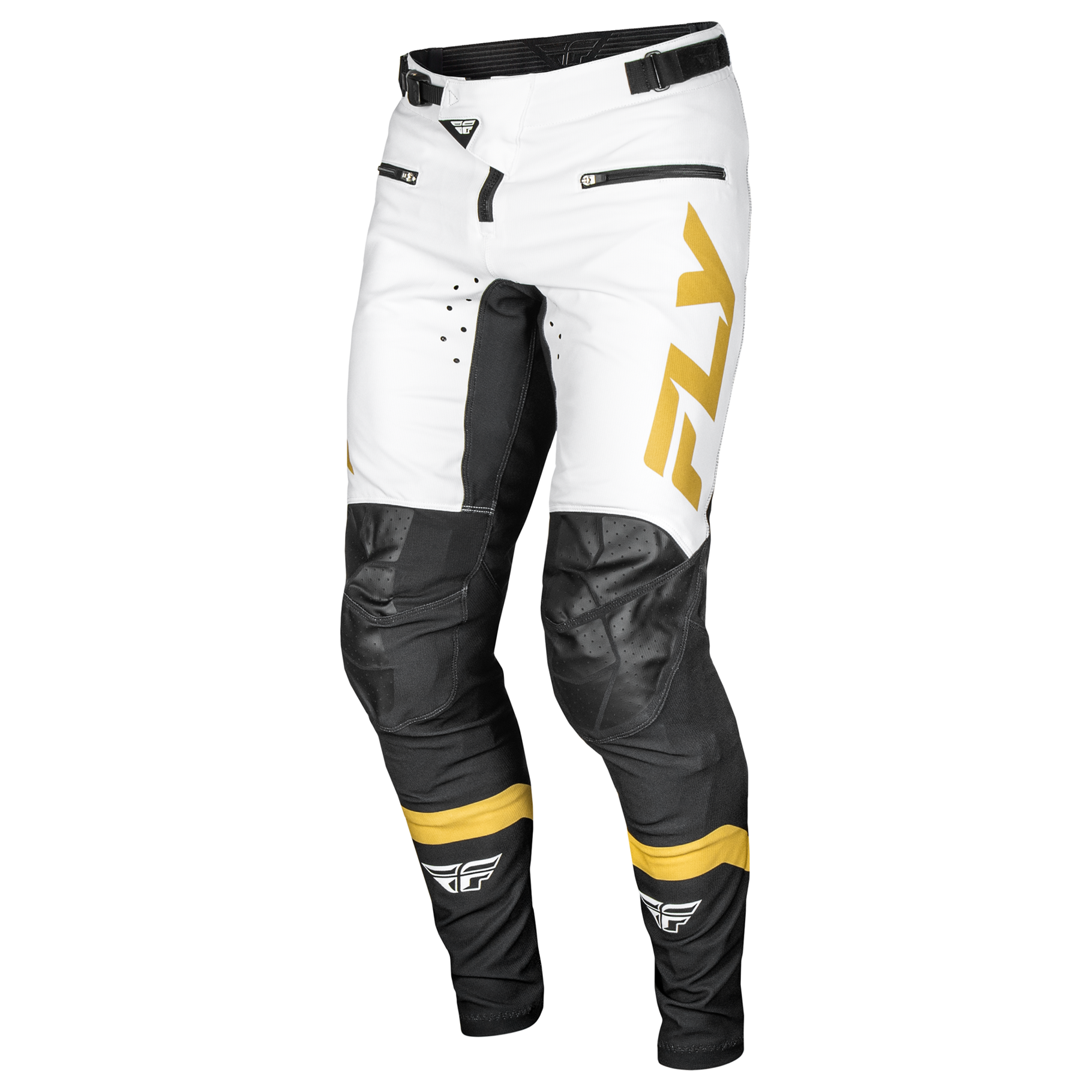 Fly Racing 2025 Rayce Youth Pants (White/Black/Gold)