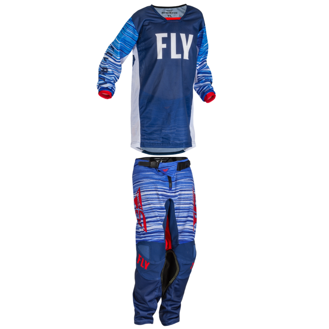 Fly Racing 2022.5 Kinetic Mesh Youth Full Kit (Red/White/Blue)