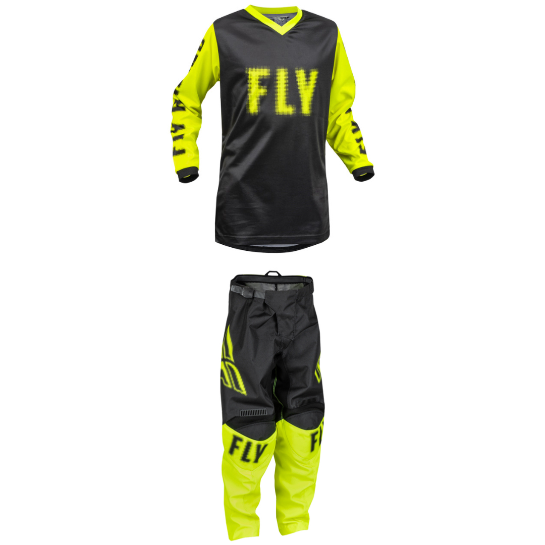 Fly Racing 2023 F-16 Youth Full Kit (Black/Hivis)