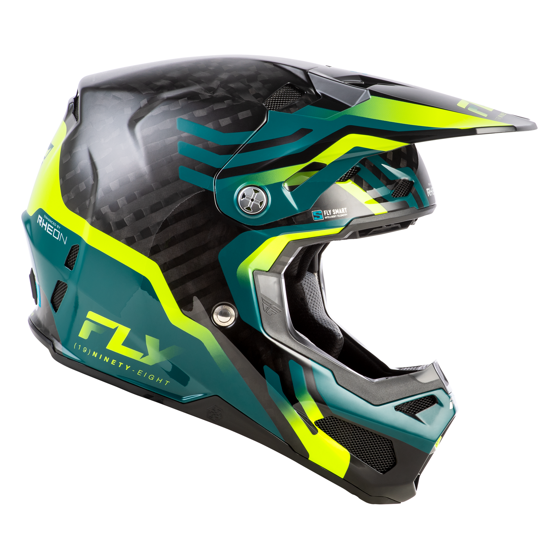 FLY Racing 2026 Formula S Byte Carbon (Black Carbon/Teal/Lime)
