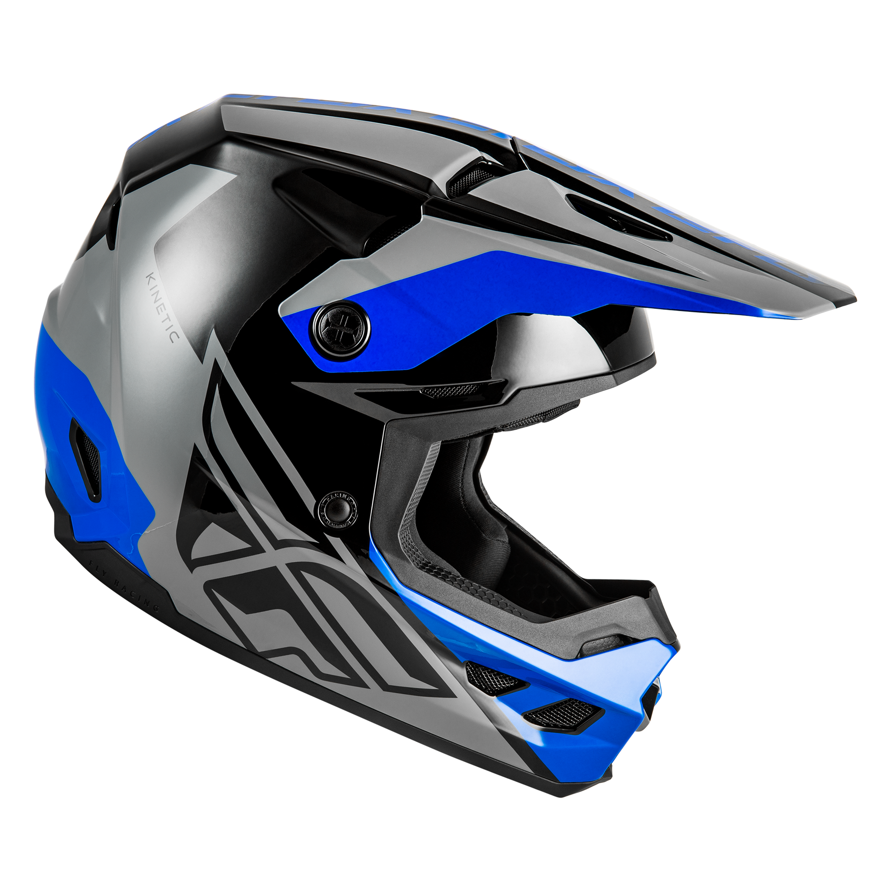 FLY Racing 2026 Kinetic Crest Helmet (Grey/Black/Blue)