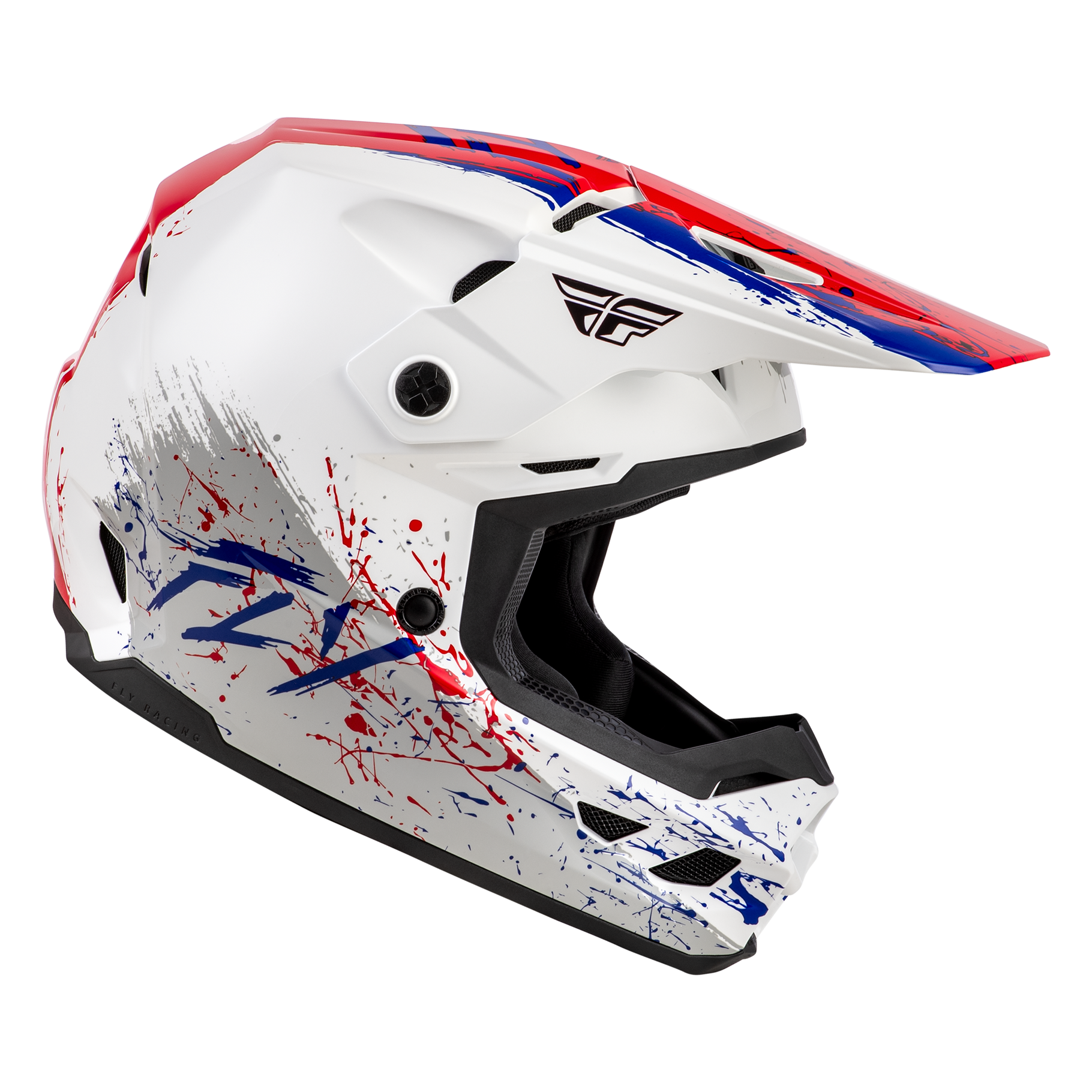 FLY Racing 2026 Kinetic Drip Youth Helmet (Red/White/Blue)