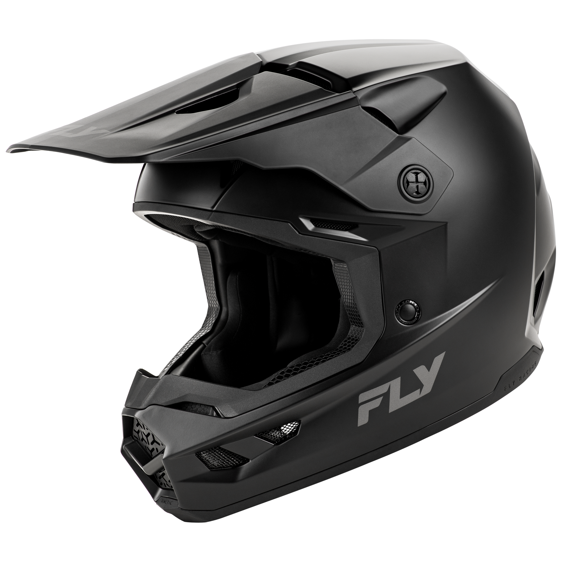 FLY Racing 2025 Kinetic Solid Youth Helmet (Matte Black)