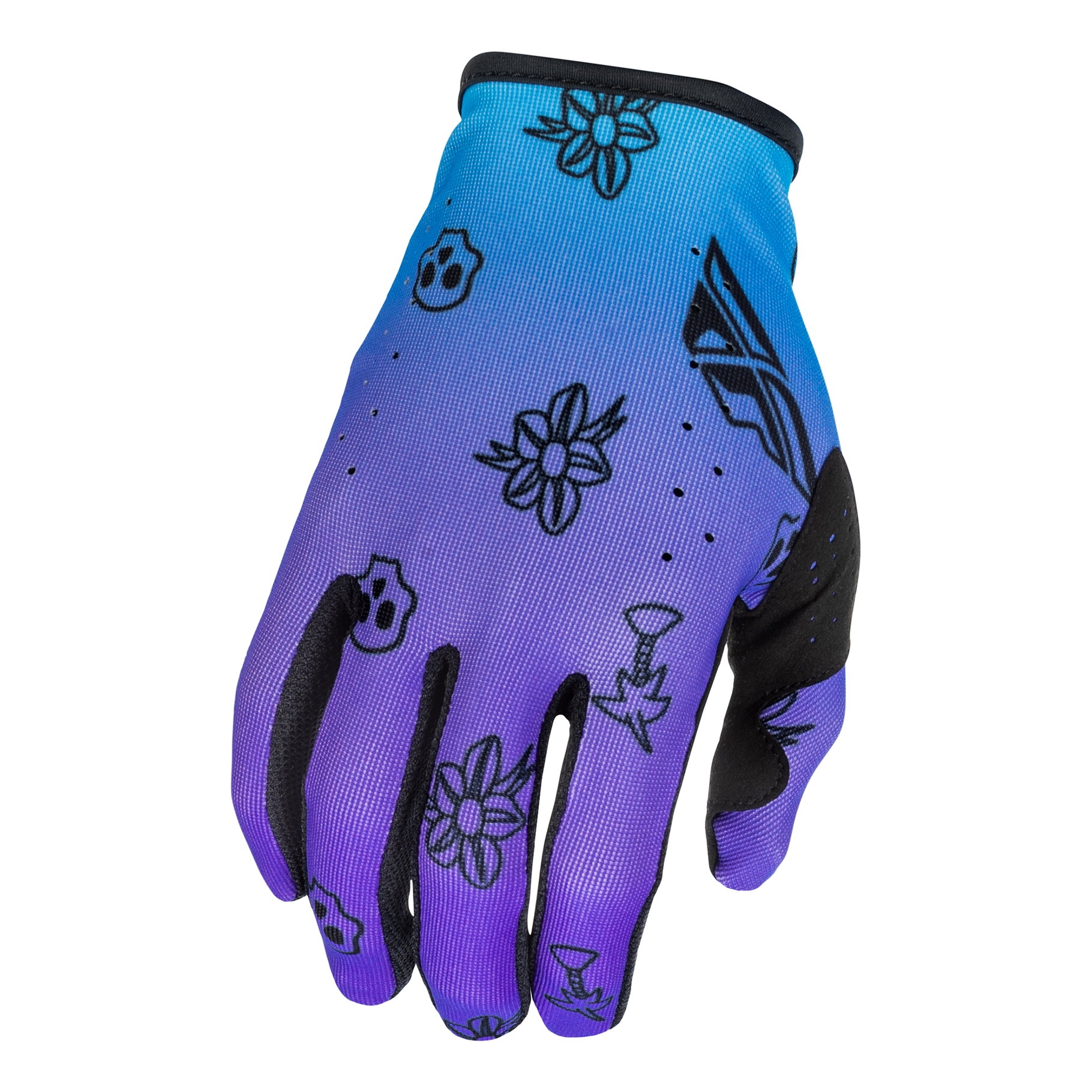 FLY Racing 2026 Lite Outline Youth Gloves (Purple/Blue/Black)