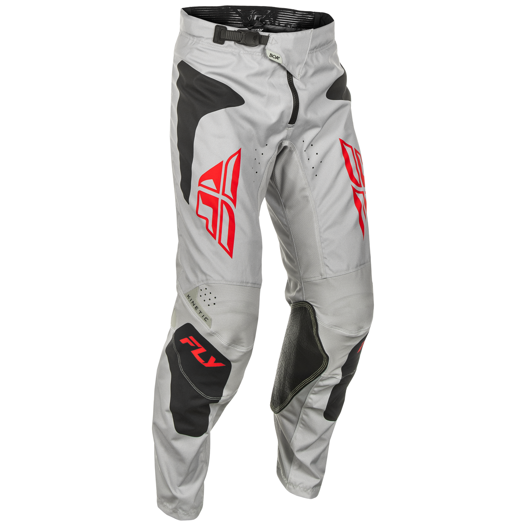 FLY Racing 2025 Kinetic SYM Pants (Light Grey/Red/Black)