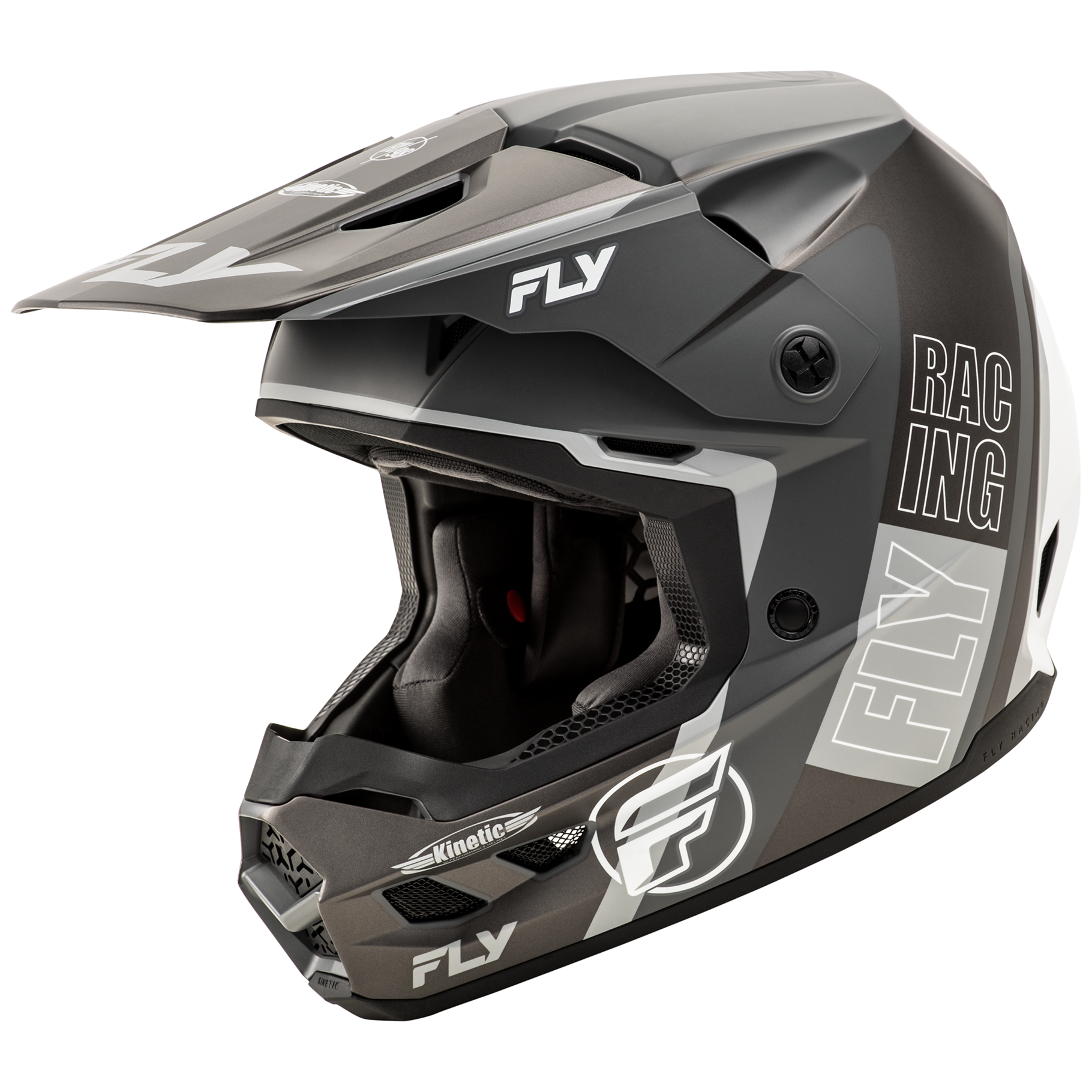 FLY Racing 2025 Kinetic Rally Helmet (Matt Grey/Black/White)