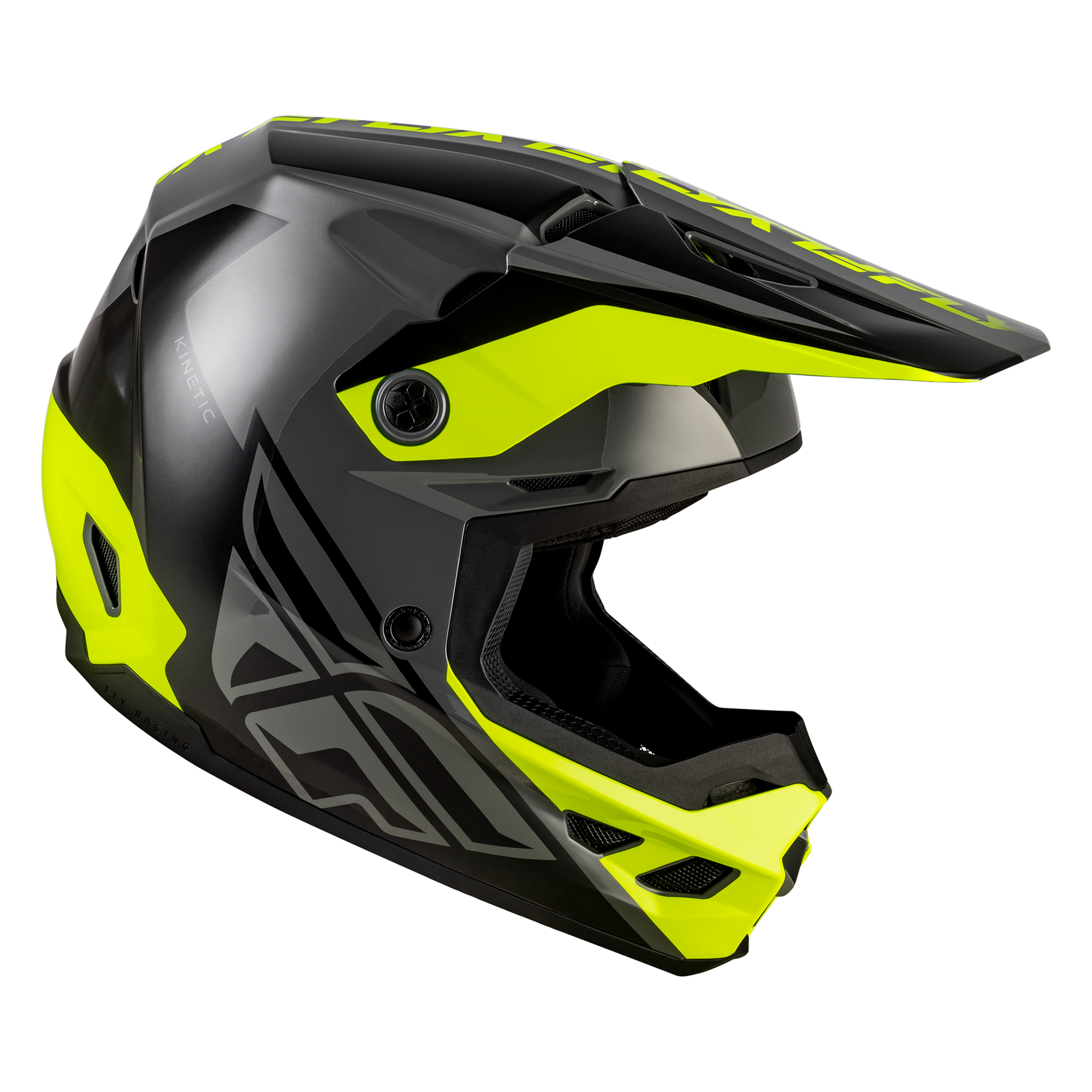 FLY Racing 2026 Kinetic Crest Helmet (Grey/Black/Hivis)