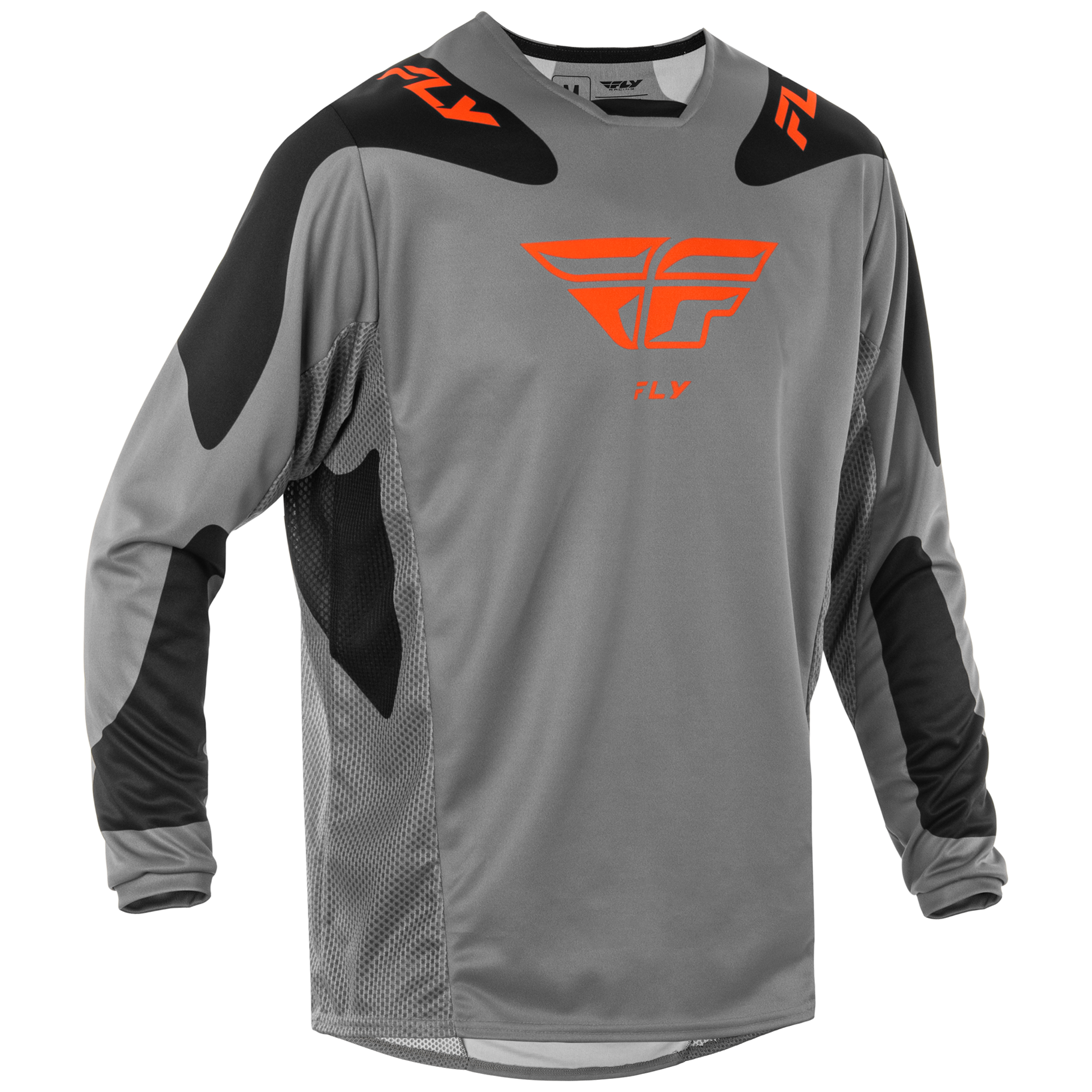 FLY Racing 2025 Kinetic SYM Jersey (Grey/Orange/Black)