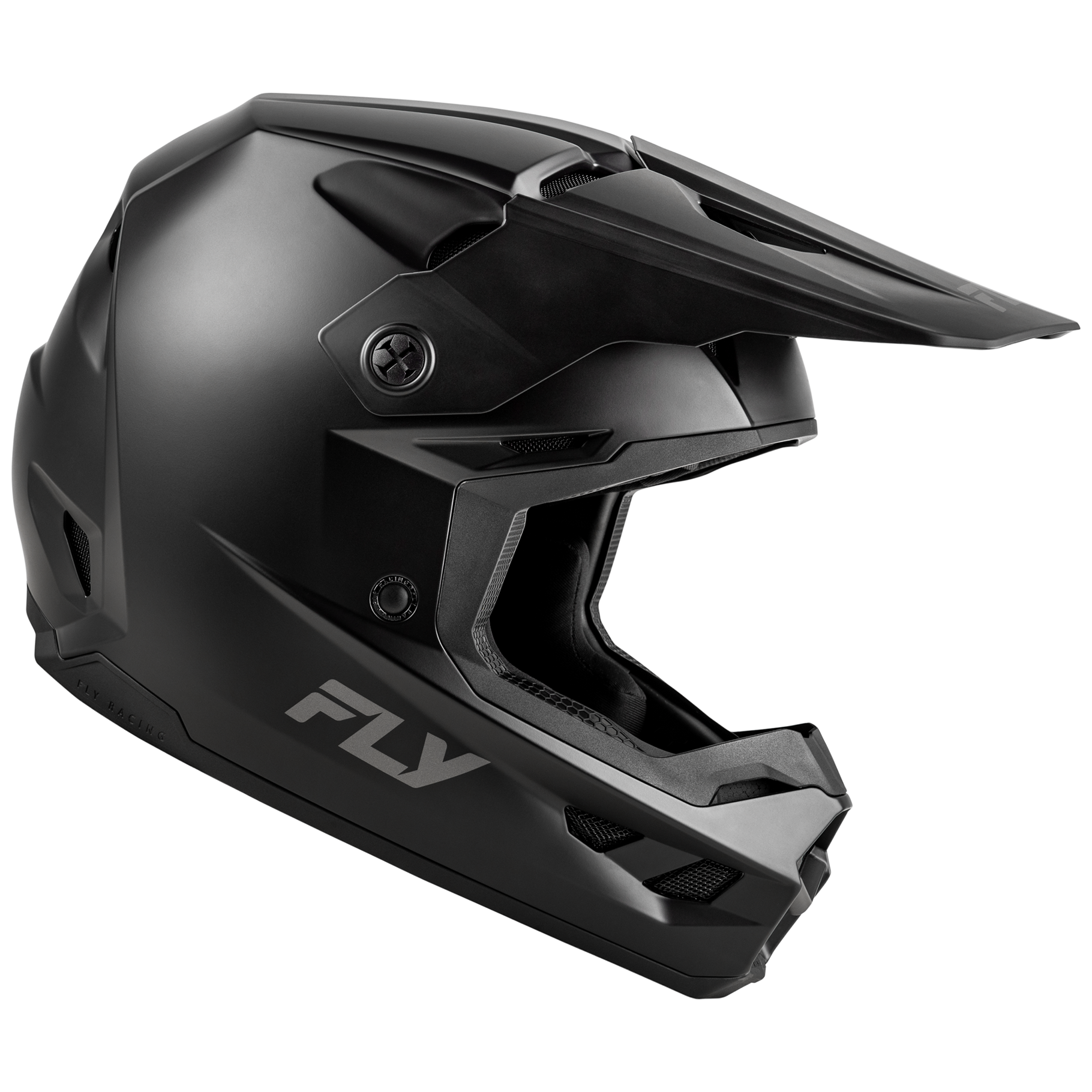FLY Racing 2025 Kinetic Solid Youth Helmet (Matte Black)