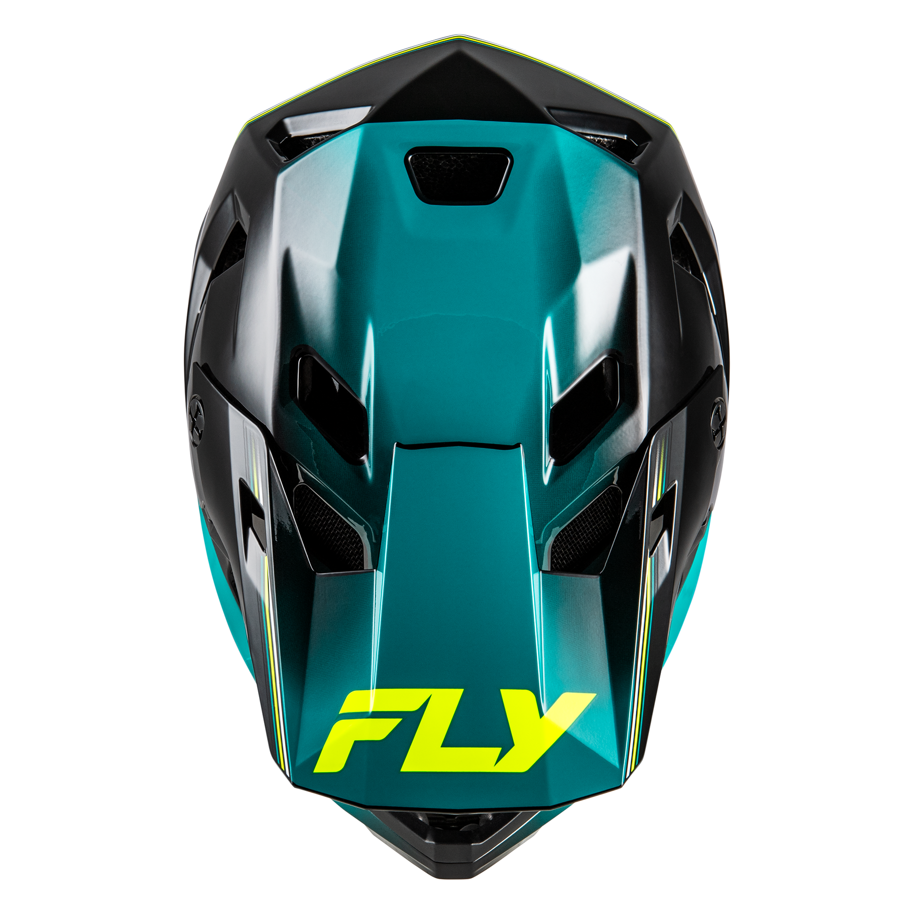 FLY Racing Rayce Youth Helmet (Black/Teal/Hivis)