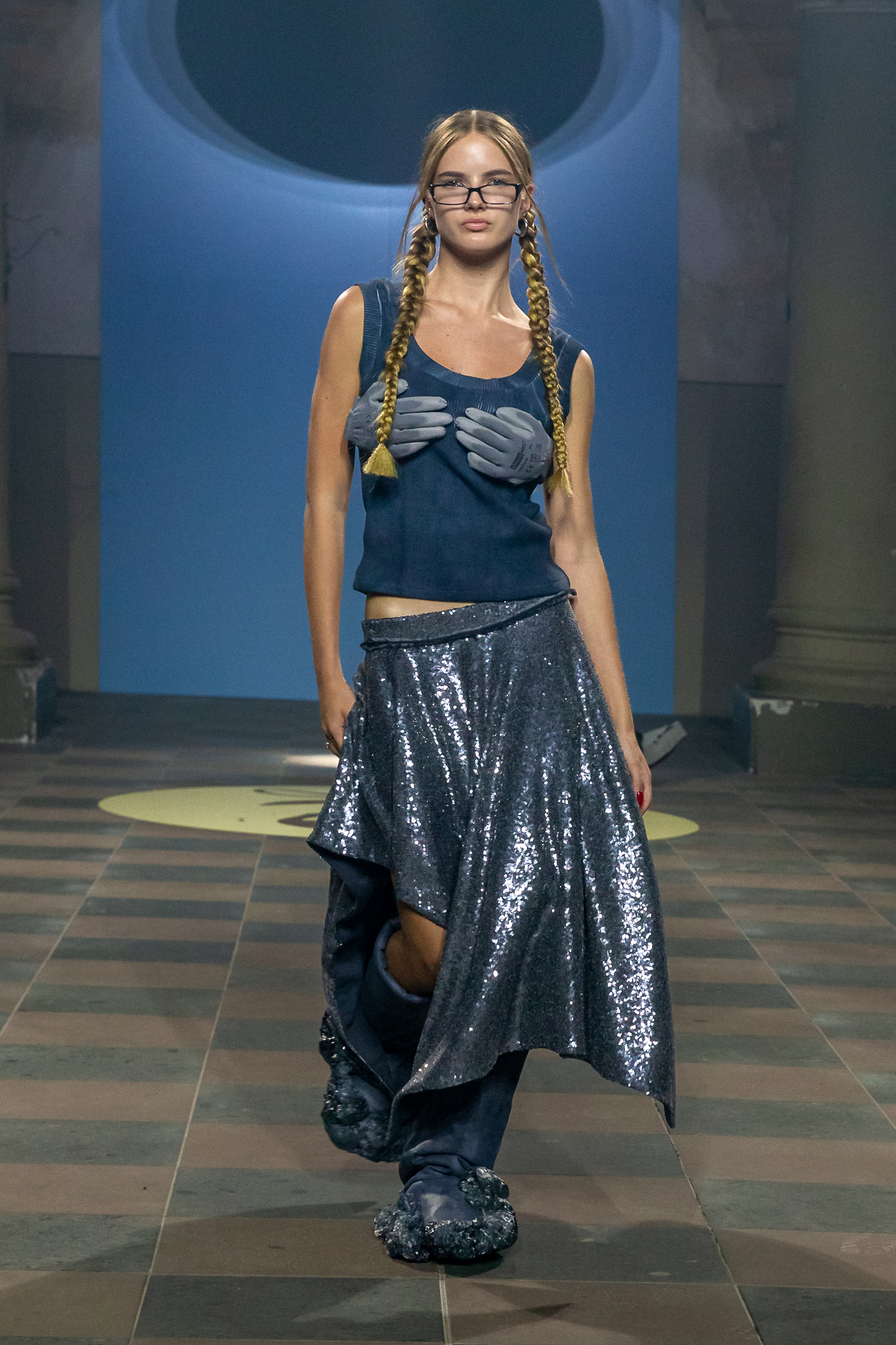 "After Hours" Asymmetric Sequin Skirt