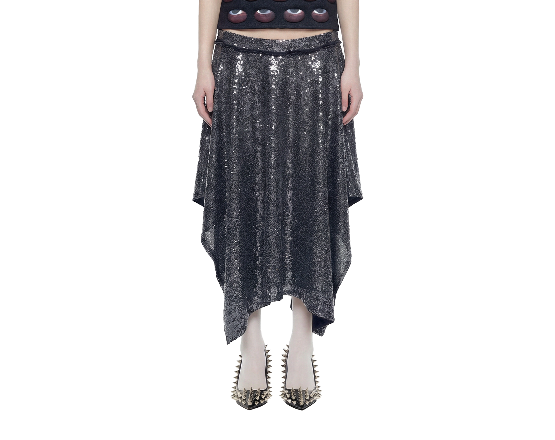 "After Hours" Asymmetric Sequin Skirt