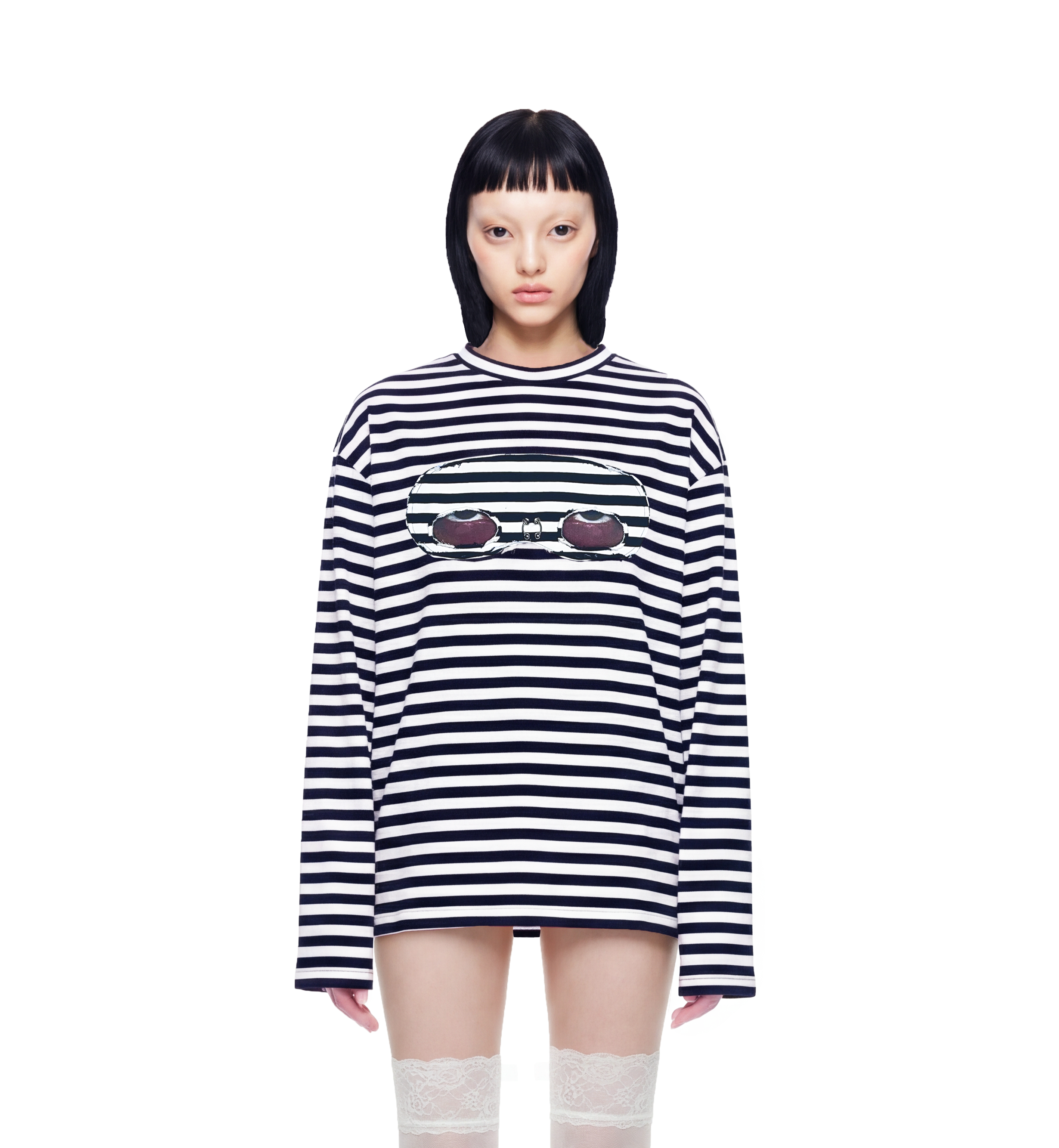 Striped "Septum" Long Sleeve T-Shirt