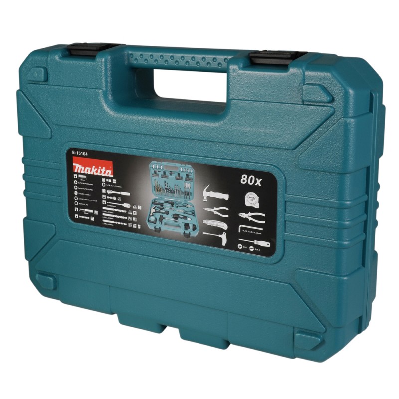80 dalių grąžtų ir sukimo antgalių rinkinys MAKITA E-15104
