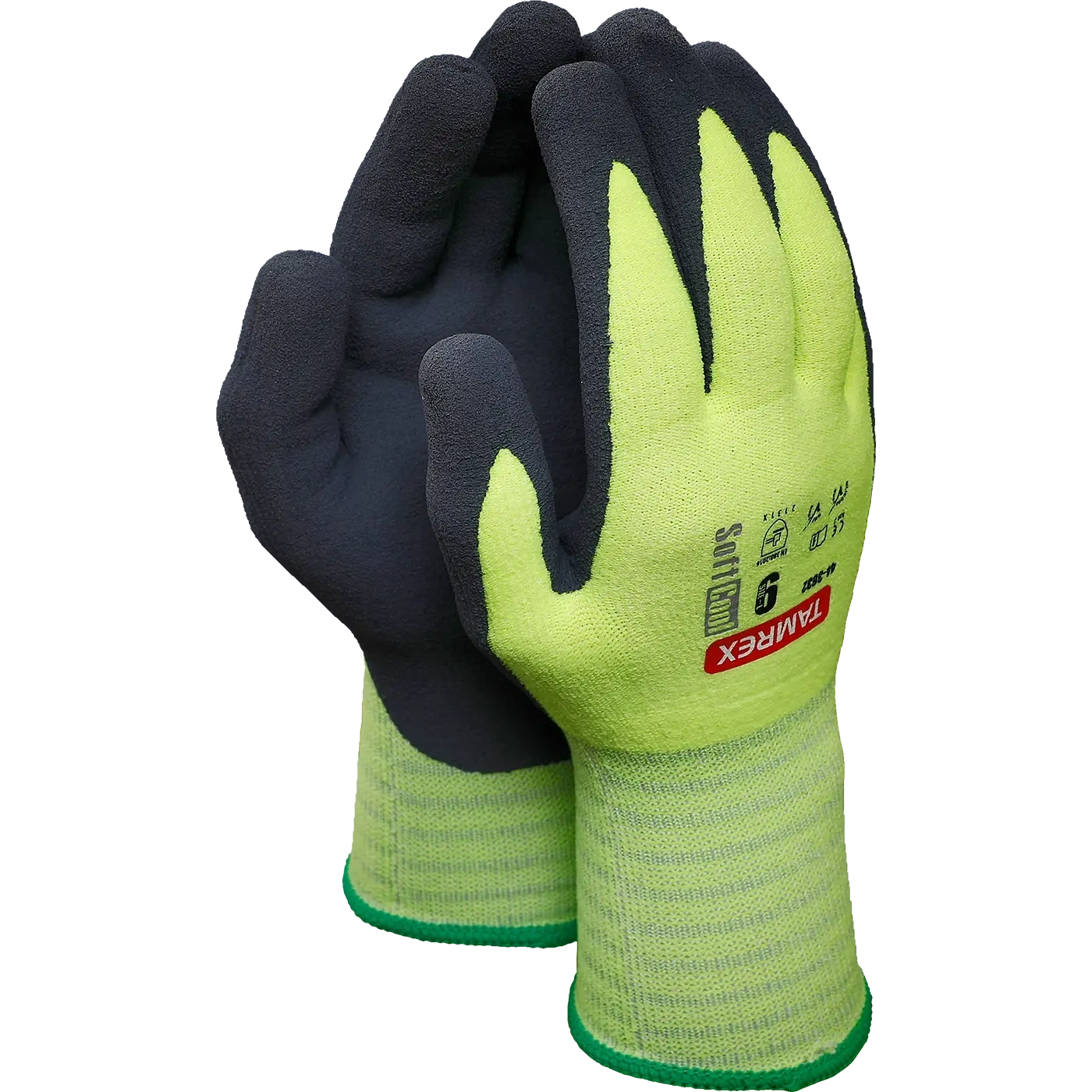 Lateksu dengtos pirštinės su nugarėle Tamrex SoftCool Comfort hi-vis