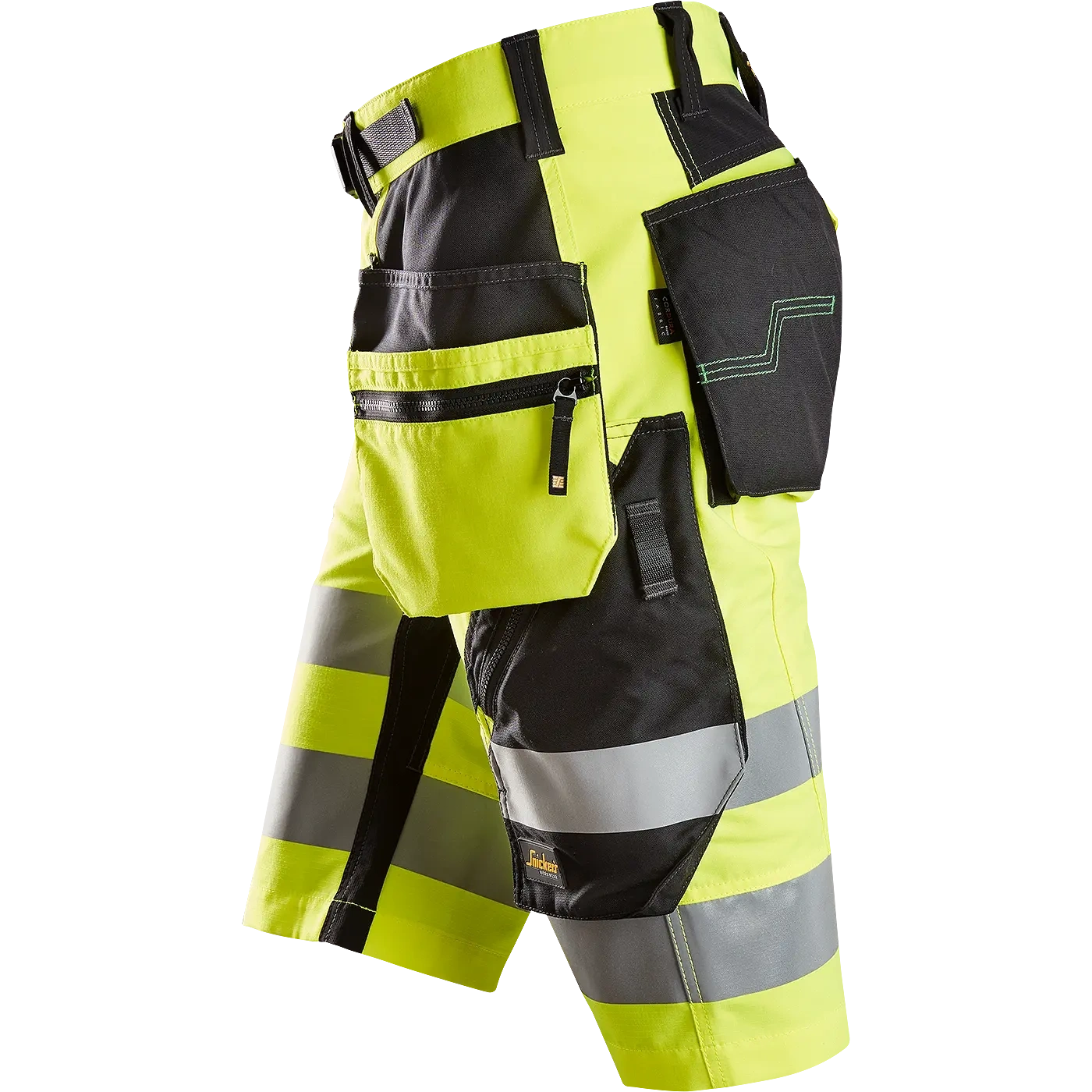Darbiniai šortai su kabančiomis kišenėmis Snickers Workwear FlexiWork Hi-Vis