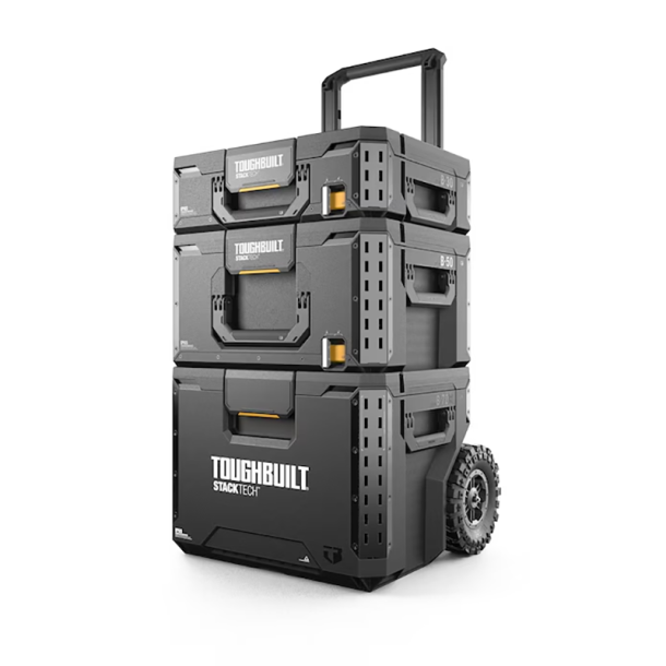 TOUGHBUILT STACKTECH - 3 dalių įrankių dėžių rinkinys su ratukais