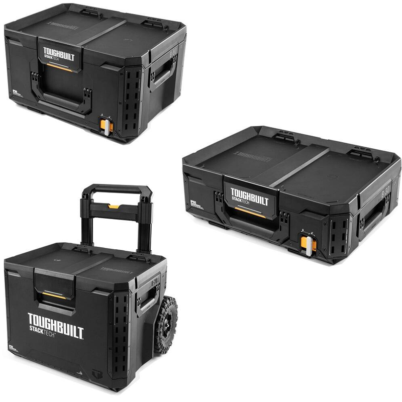 TOUGHBUILT STACKTECH - 3 dalių įrankių dėžių rinkinys su ratukais
