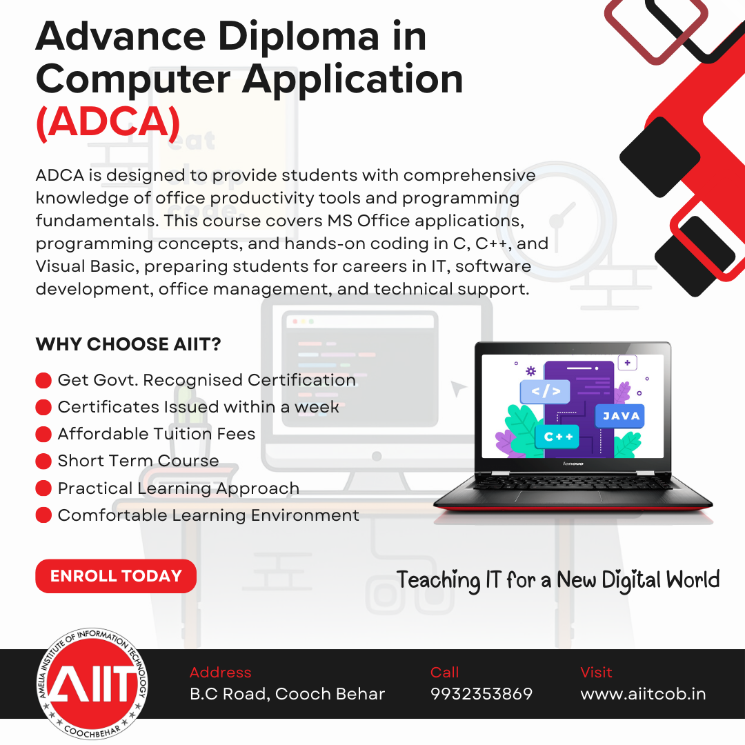 Advance Diploma in Computer Application (ADCA)
