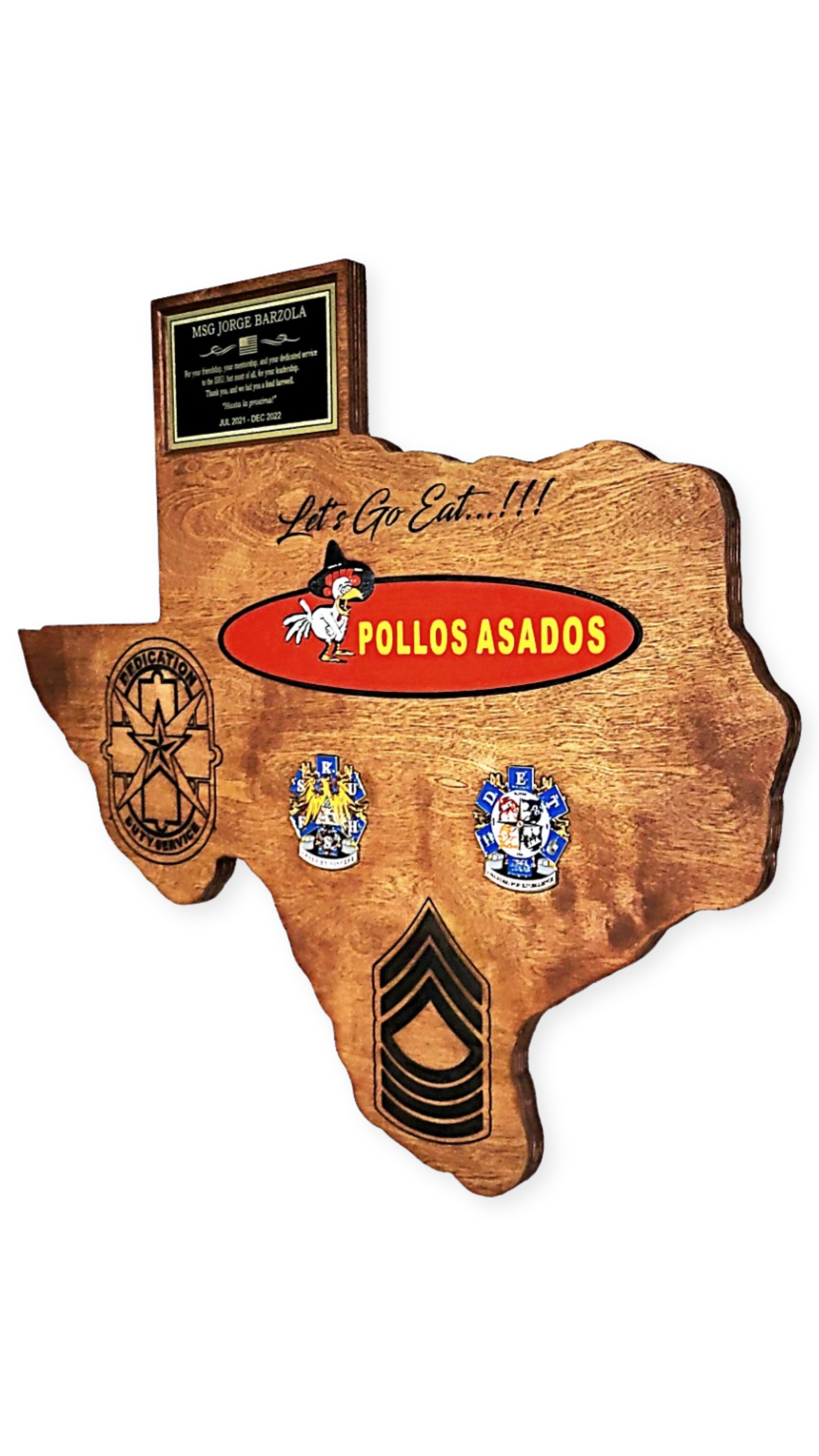 TEXAS SHAPED PLAQUE