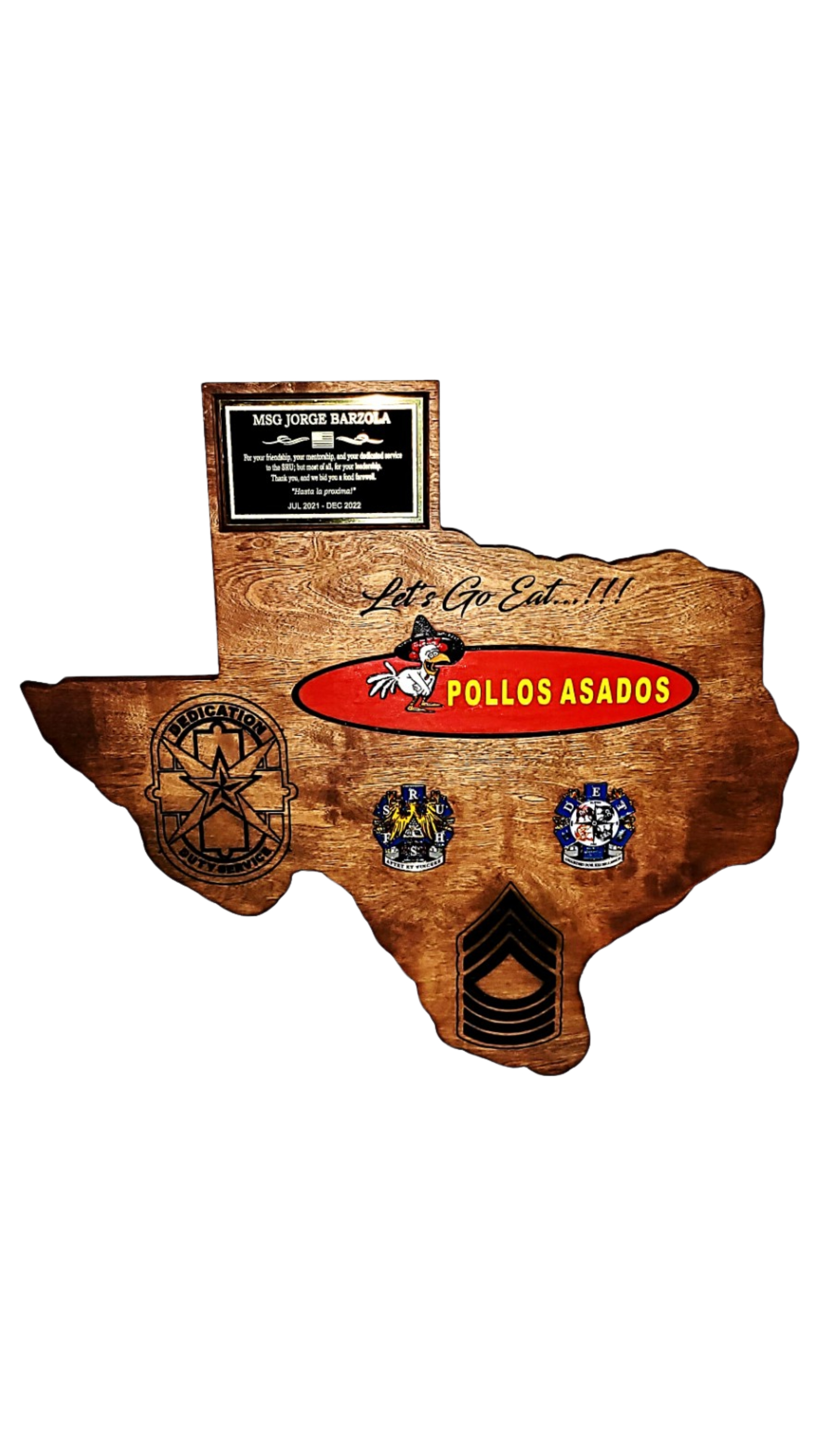 TEXAS SHAPED PLAQUE